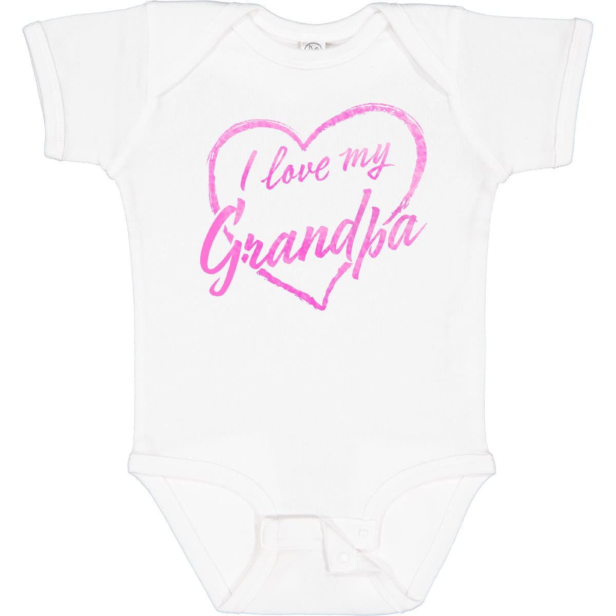 Inktastic I Love My Grandpa Pink Chalk Heart Baby Bodysuit - Cute Outfit for Grandparents Day, Family Photos & Special Occasions