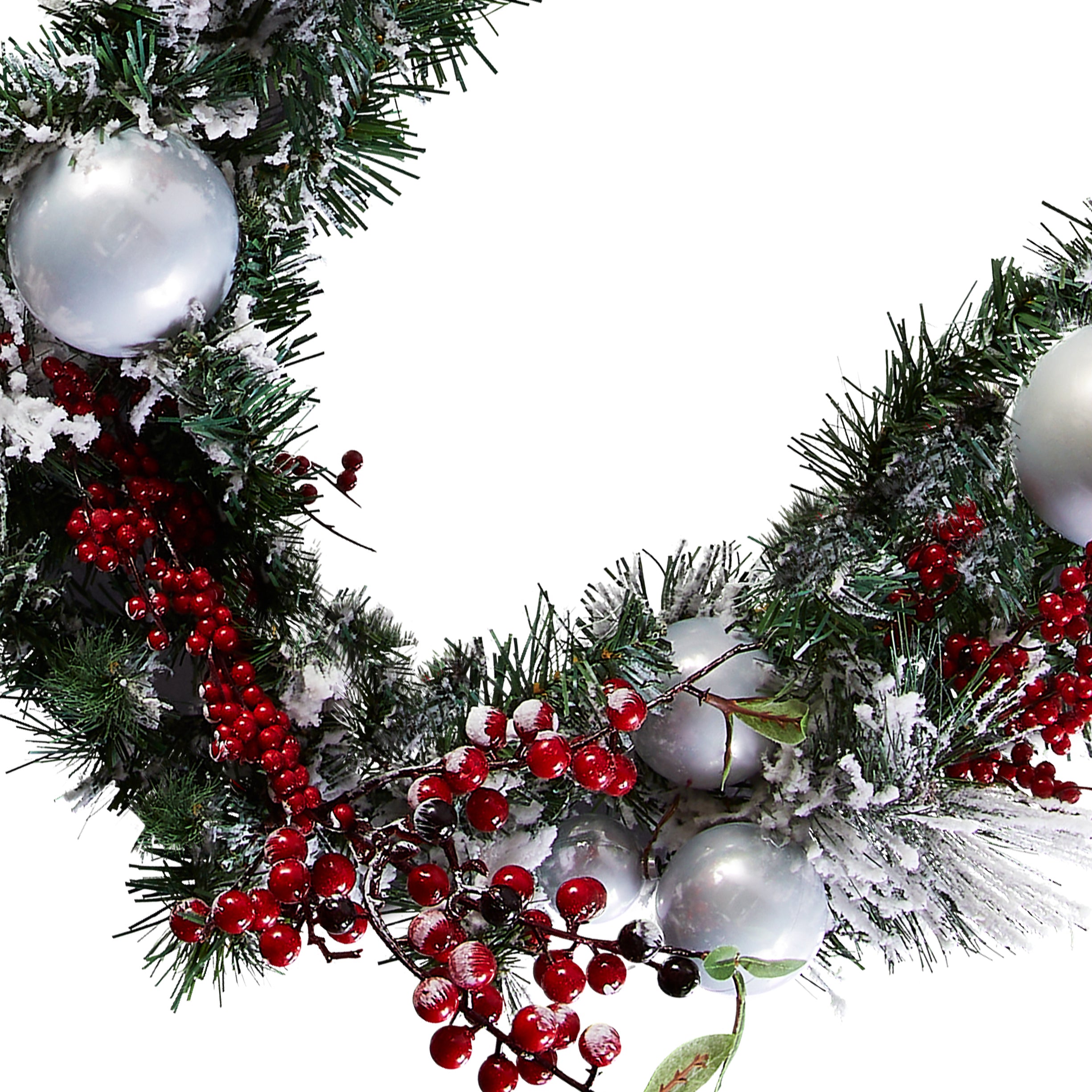 6 ft Christmas Garland with Evergreen Pine Needles & Berries - Holiday Decor for Fireplace Mantel, Staircase, and Christmas Tree Decoration