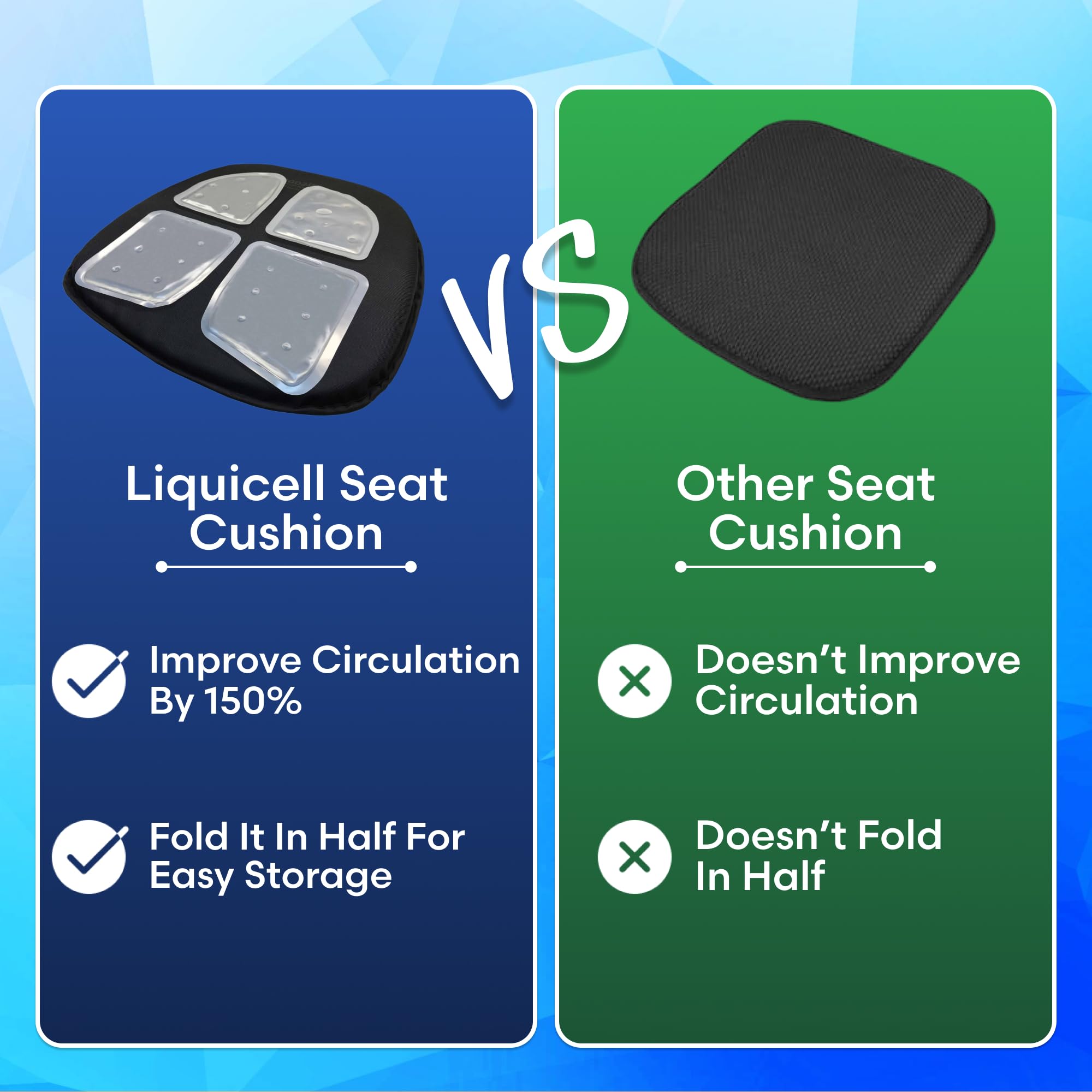 **Ergonomic Travel Seat Cushion for Airplane, Car & Long Drives - Foldable Memory Foam Pillow for Back & Tailbone Pain Relief - Perfect for Road Trips, Flights & Office Chairs**