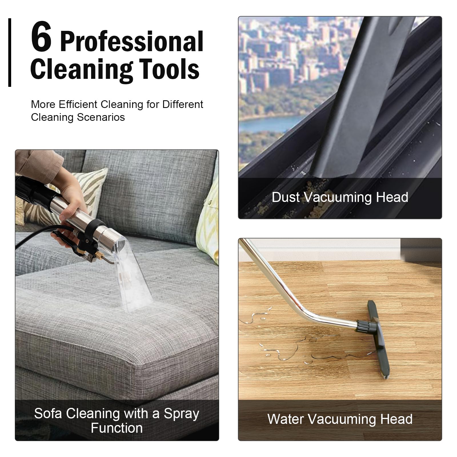Professional 1000W 110V 3-in-1 Commercial Carpet Cleaning Machine - 40L/11Gal Portable Carpet Extractor with Sprayer, Brush & Vacuum (2-Pack) - Perfect for Hotels, Offices & Deep Cleaning Carpets