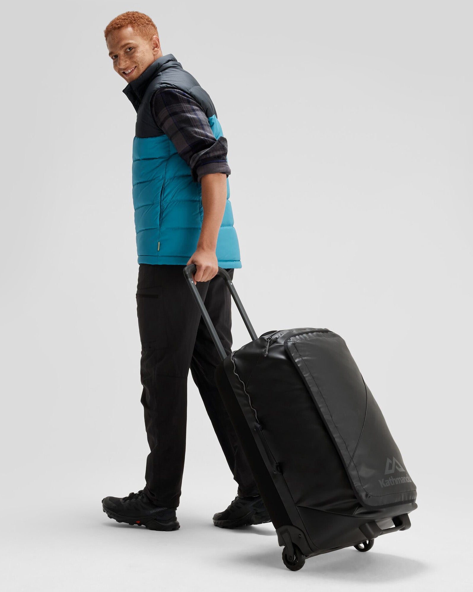 Indus Roller 70L Black Stingray Waterproof Travel Backpack - Perfect for Hiking, Camping & Outdoor Adventures