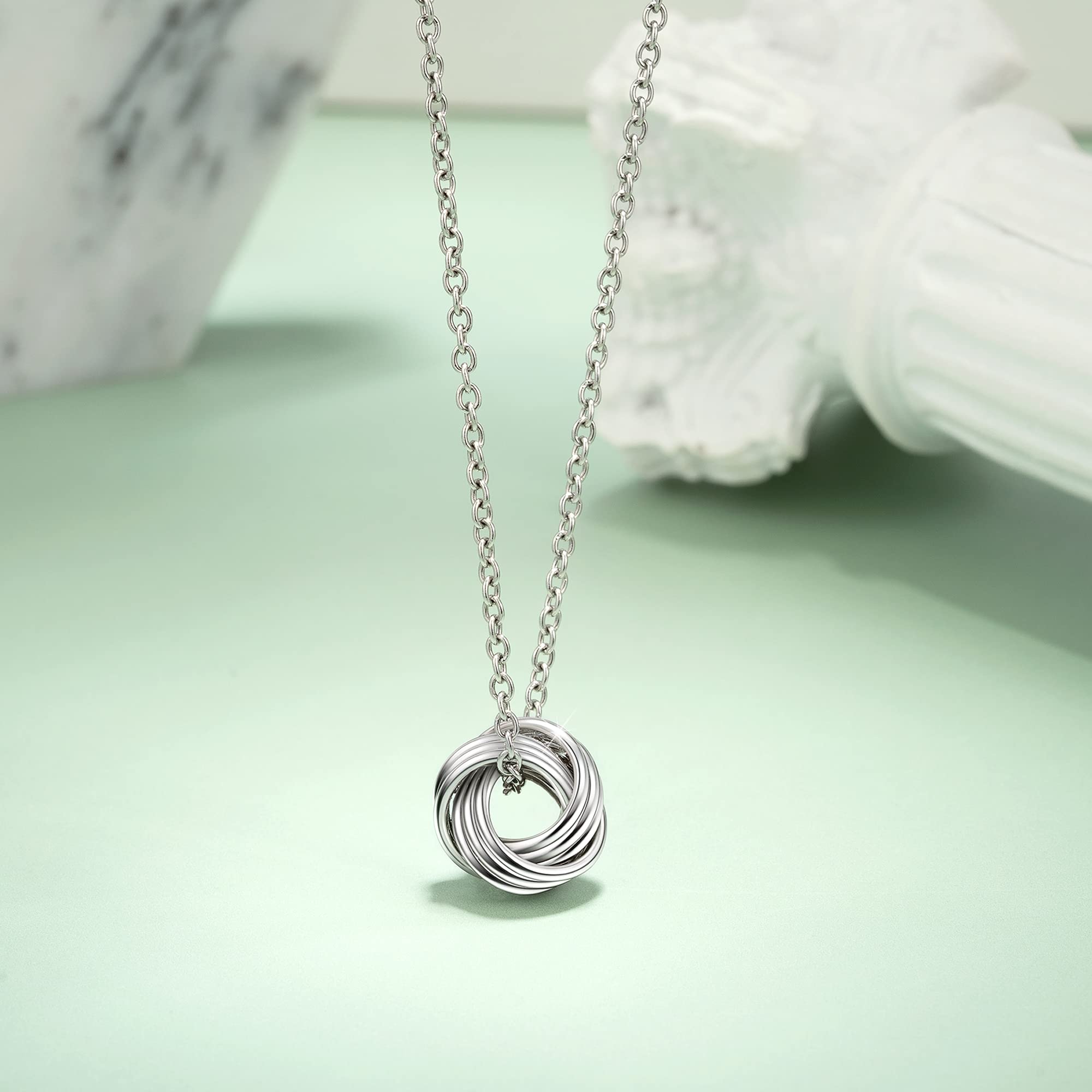 Jeka Best Friend Eternity Knot Necklace - Sterling Silver Friendship Jewelry Gift for Women & Girls | Birthday, Anniversary, Valentine's Day Present | Perfect for Bridesmaids, BFFs & Special Occasions