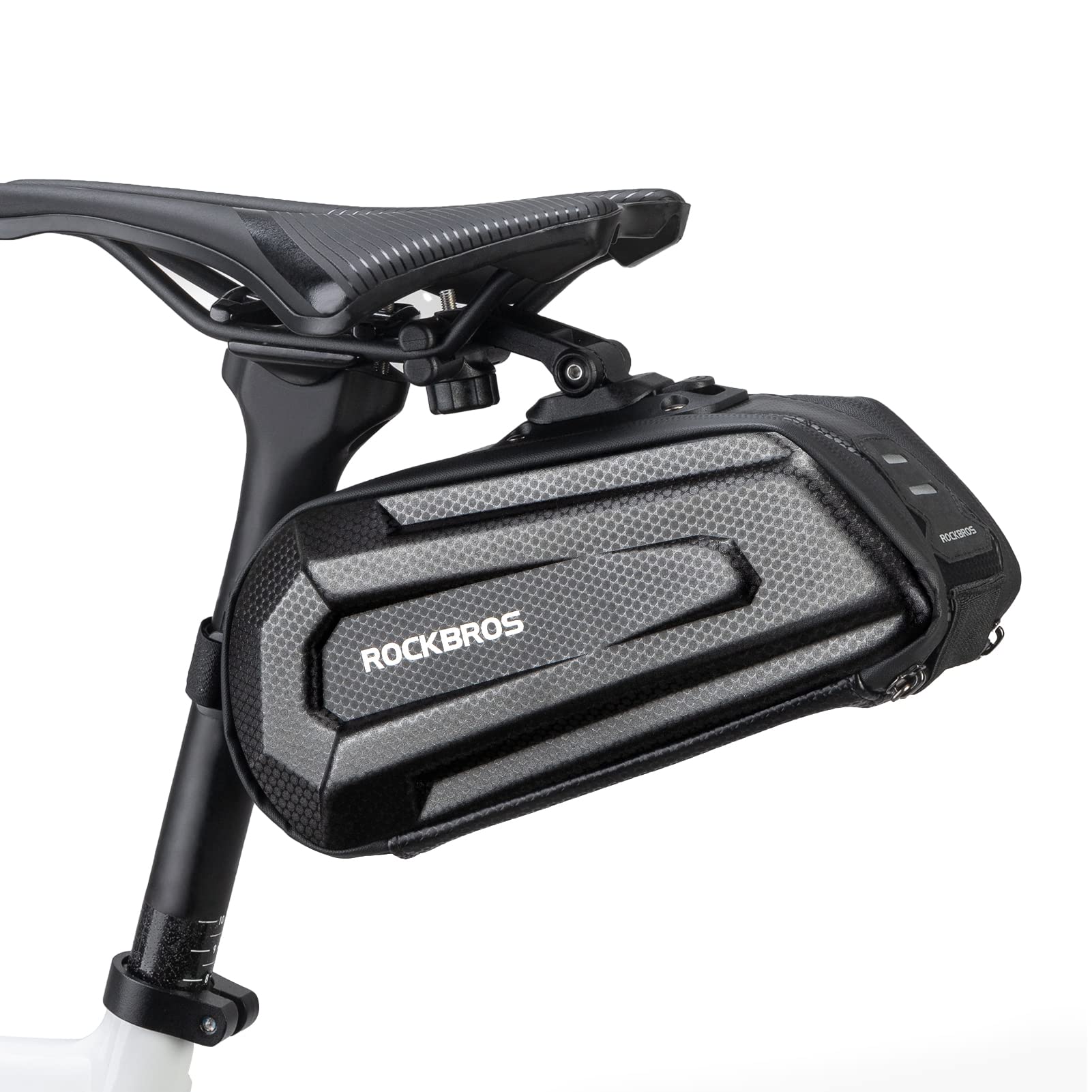 ROCKBROS 3D Hard Shell Bike Saddle Bag - Waterproof Bicycle Seat Bag with Quick Release & Reflective Strip for MTB & Road Bikes - Perfect for Cycling Commutes, Mountain Trails & Long-Distance Rides