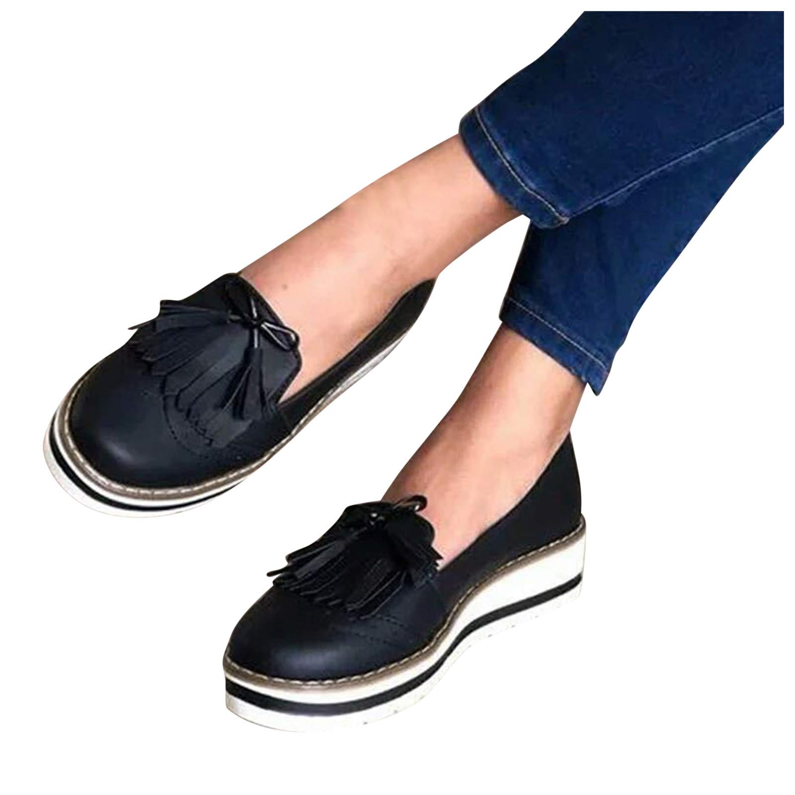 Women's Hemlock Wedge Loafers - Comfortable Round Toe Slip-On Shoes for Office, Work & Casual Walking - Breathable Slip-Resistant Flats for Women (Perfect for Business, Travel & Everyday Wear)