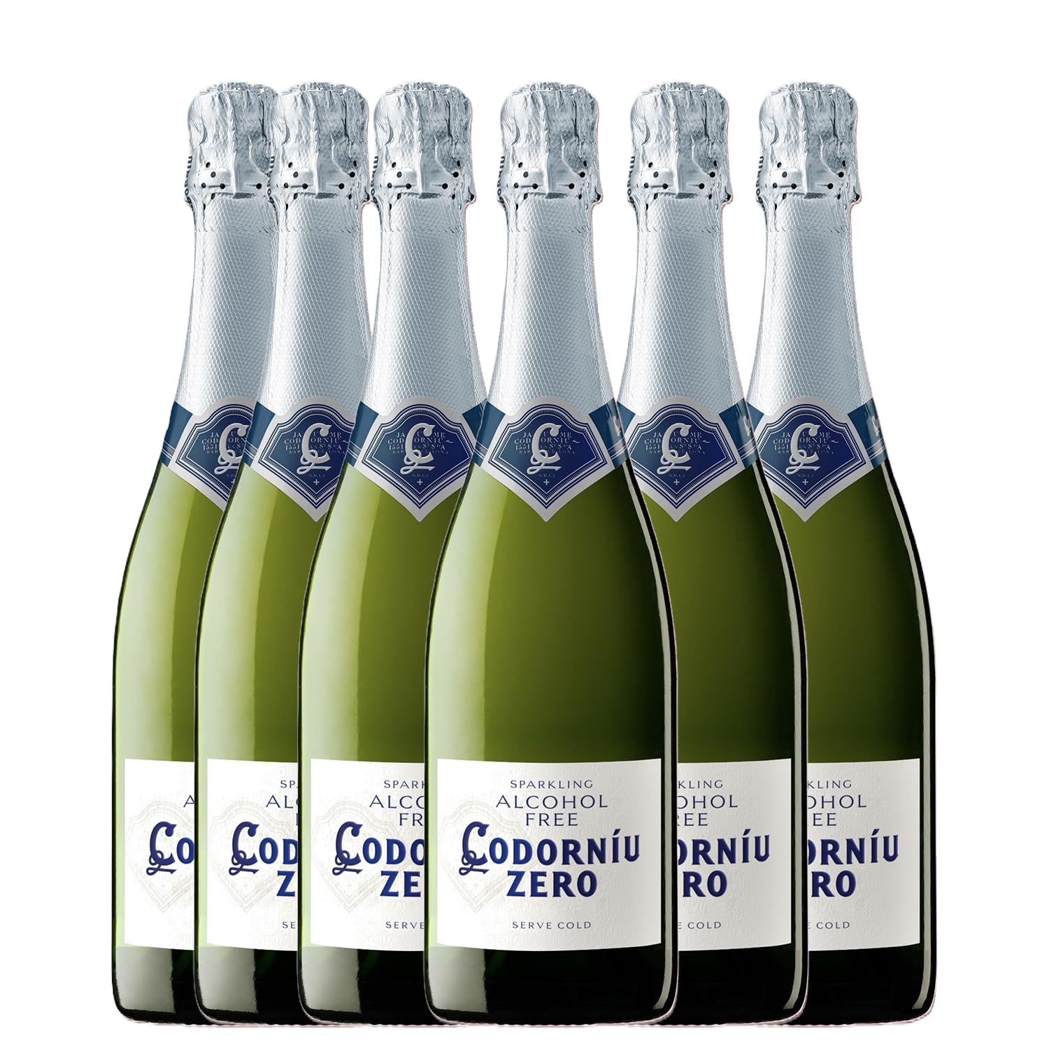Codorníu Zero Brut Premium Non-Alcoholic Sparkling Wine - Dealcoholized Champagne Alternative 750ml (6 Pack) | Perfect for Celebrations, Weddings & Alcohol-Free Gatherings