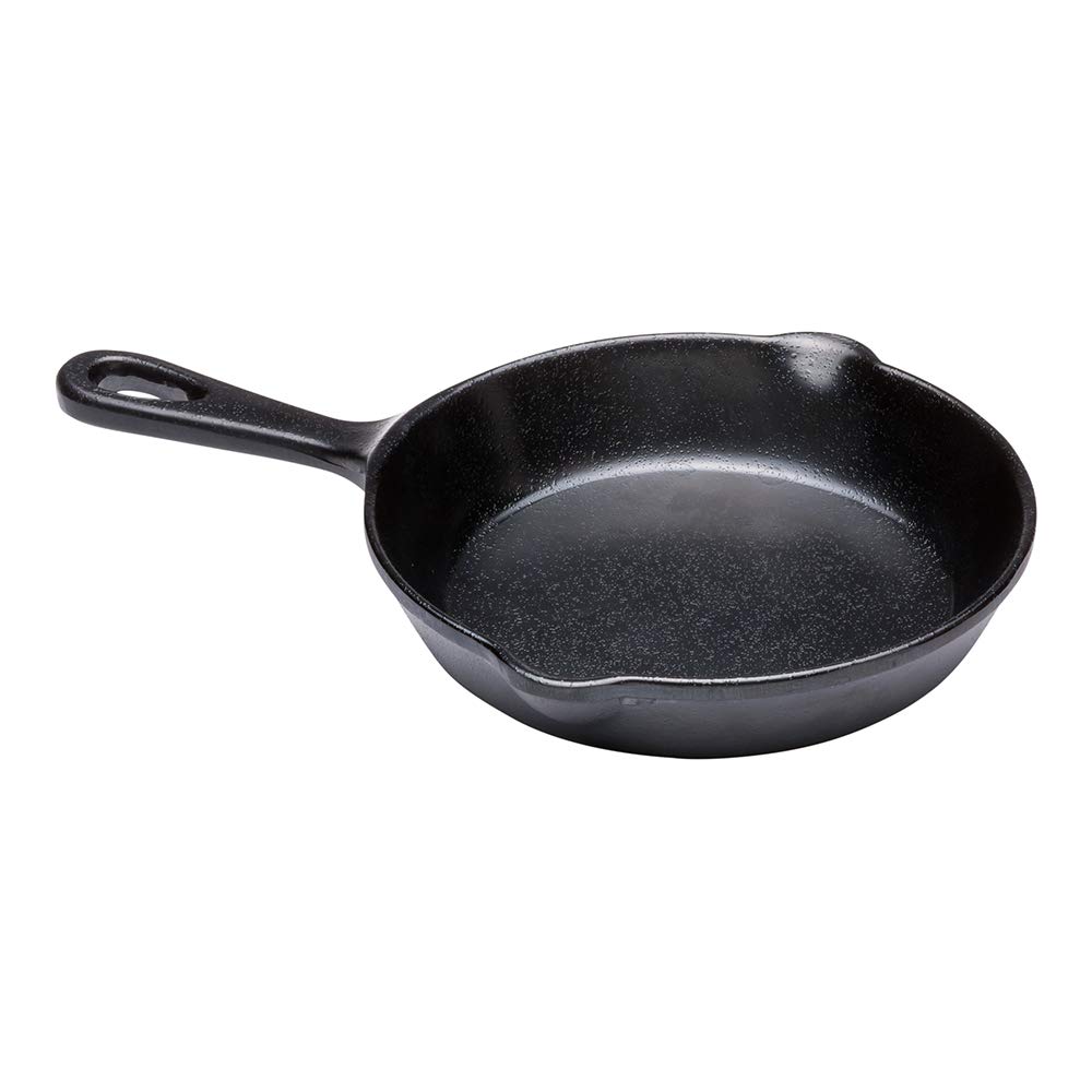 Voga 12 oz Cast Iron Serving Dishes Set of 6 - Shatterproof Melamine Skillets with Handles & Hanging Holes - Black Faux Iron Appetizer & Dessert Bowls - Perfect for Restaurants, Catering & Home Entertaining