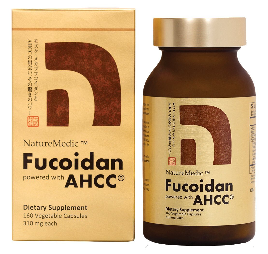 NatureMedic Premium Fucoidan & AHCC Supplement - 160 Organic Japanese Brown Seaweed Capsules for Immune Support | High Purity Mekabu, Mozuku & Agaricus Blend | Vegan, Non-GMO | Boost Wellness for Travelers, Busy Professionals & Seniors