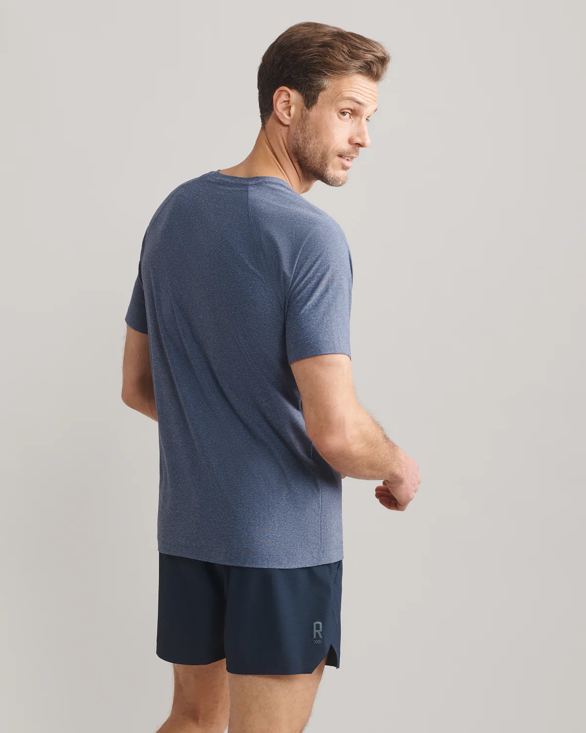 Rhone Men's Reign Trim Fit T-Shirt - Midnight Heather | Moisture-Wicking, Breathable Workout & Gym Shirt for Running, Training & Casual Wear