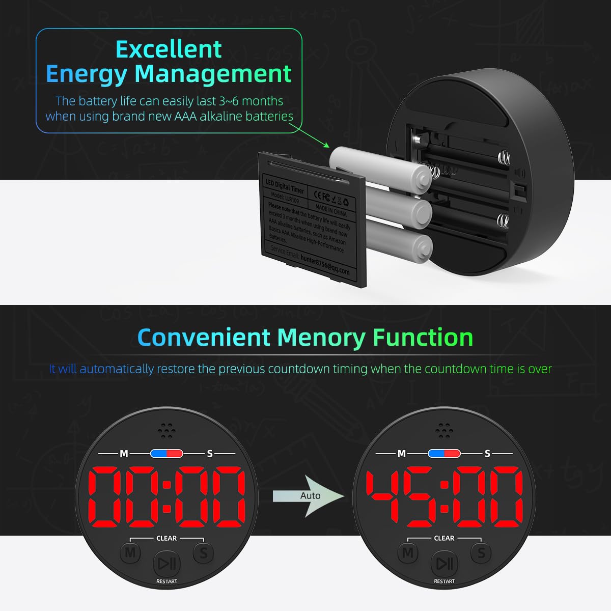 Digital Kitchen Timer with Magnetic Back - Large LED Display & Loud Alarm for Cooking, Classroom, Kids, Work & Productivity - Countdown Timer for Eggs, Focus Tasks, Toddler Activities - Perfect for Baking, Study Sessions & Time Management (Red)