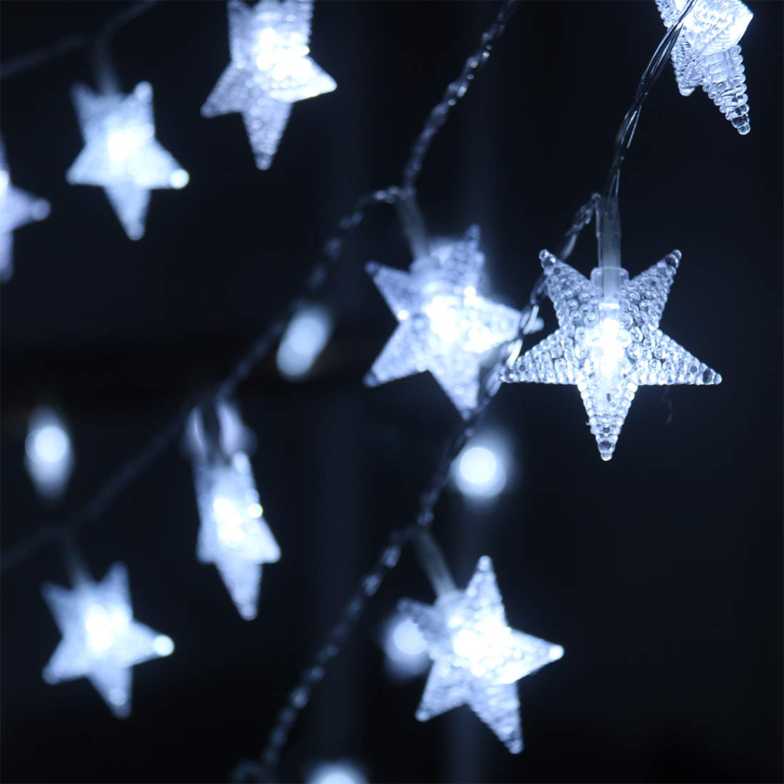 50 LED Waterproof Star String Lights - 16.4ft Battery Operated Fairy Lights for Outdoor & Indoor Use - Perfect for Christmas Trees, Weddings, Halloween, Camping, Birthday Parties & Home Decor