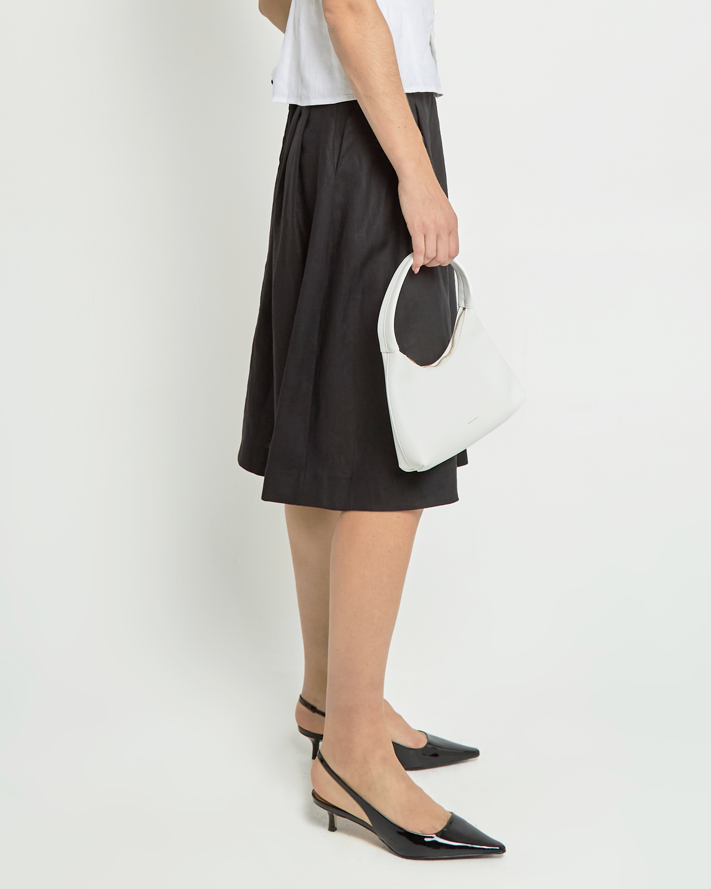 Lucie Linen Skirt for Women - Flowy Midi Skirt with Pockets, Comfortable Summer Skirt for Casual Wear, Beach, Vacation and Office Outfits