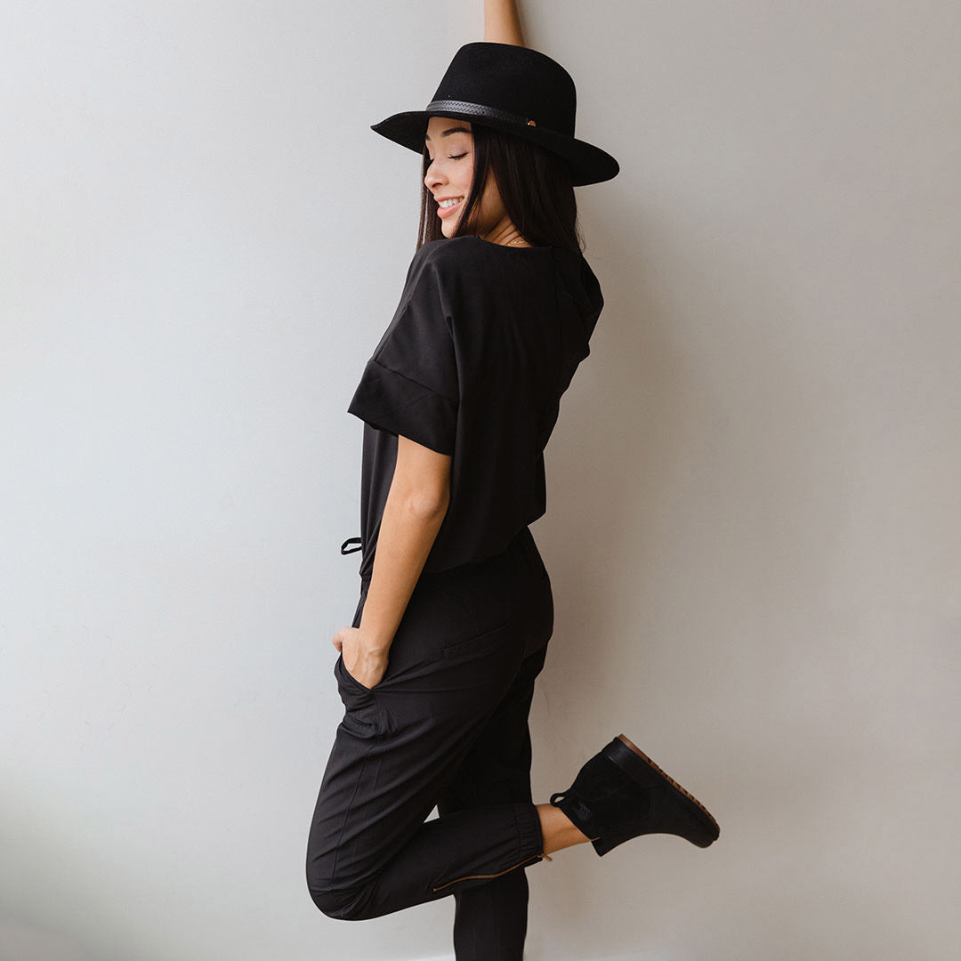 Women's Stylish Everyday Jumpsuit - Comfortable Black Romper for Casual Wear | Perfect for Work, Travel & Weekend Outings
