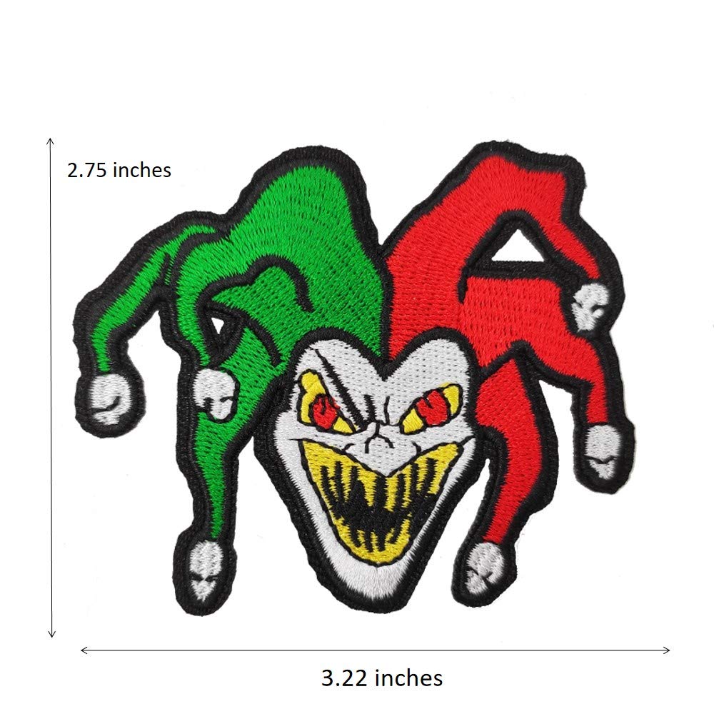 Halloween Horror Joker Clown Embroidered Iron-On Patch - Spooky Costume Accessory for Cosplay, Jackets & Backpacks