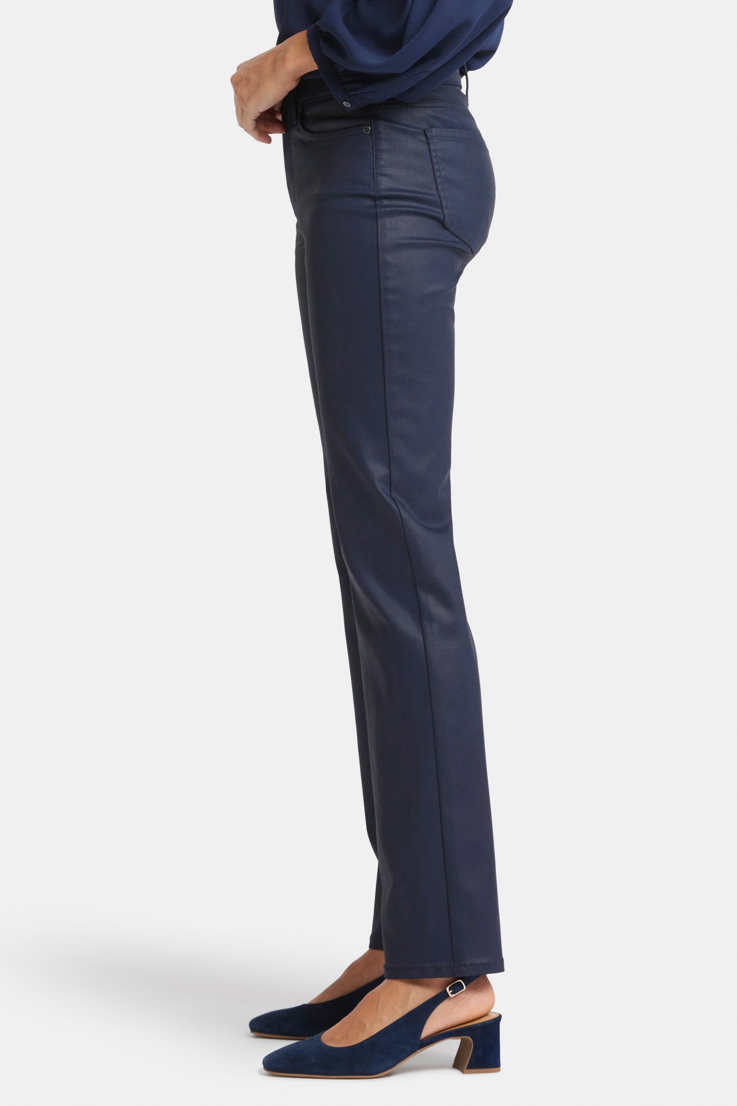 Coated Marilyn Straight Jeans for Petite Women | Starless Sky Wash | Slim Fit Denim Pants for Casual Wear & Night Out