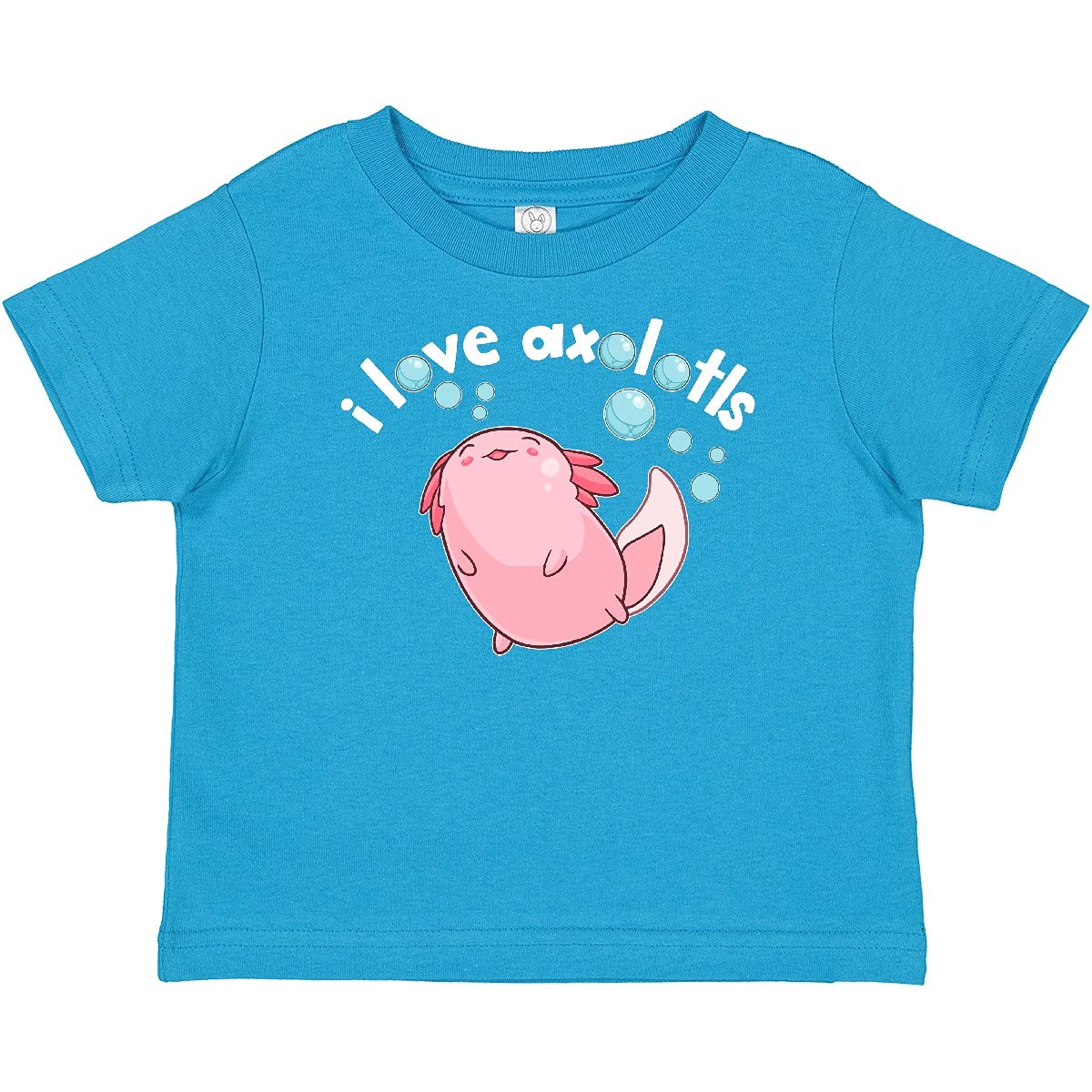 Inktastic Cute Axolotl with Bubbles Graphic Baby T-Shirt - Soft Cotton Tee for Boys & Girls - Perfect for Playdates, Birthday Gifts & Casual Wear