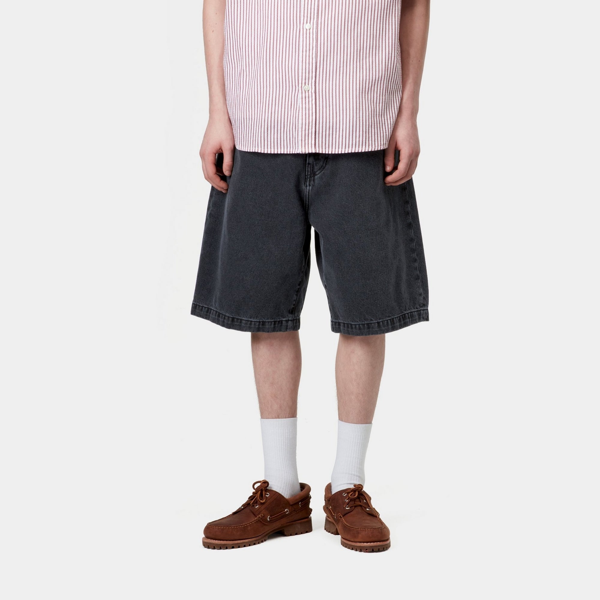 Landon Short - Black Heavy Stone Wash Denim Shorts for Men | Casual Summer Wear & Outdoor Activities