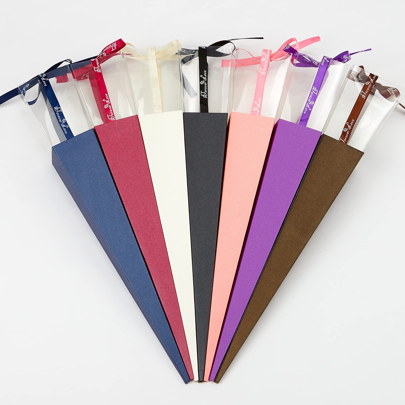 Aylmrice Flower Bags for Bouquets - 8pcs Single Rose Sleeve Gift Bags (S-Multi) - Perfect for Wedding, Birthday & Valentine's Day Flower Arrangements
