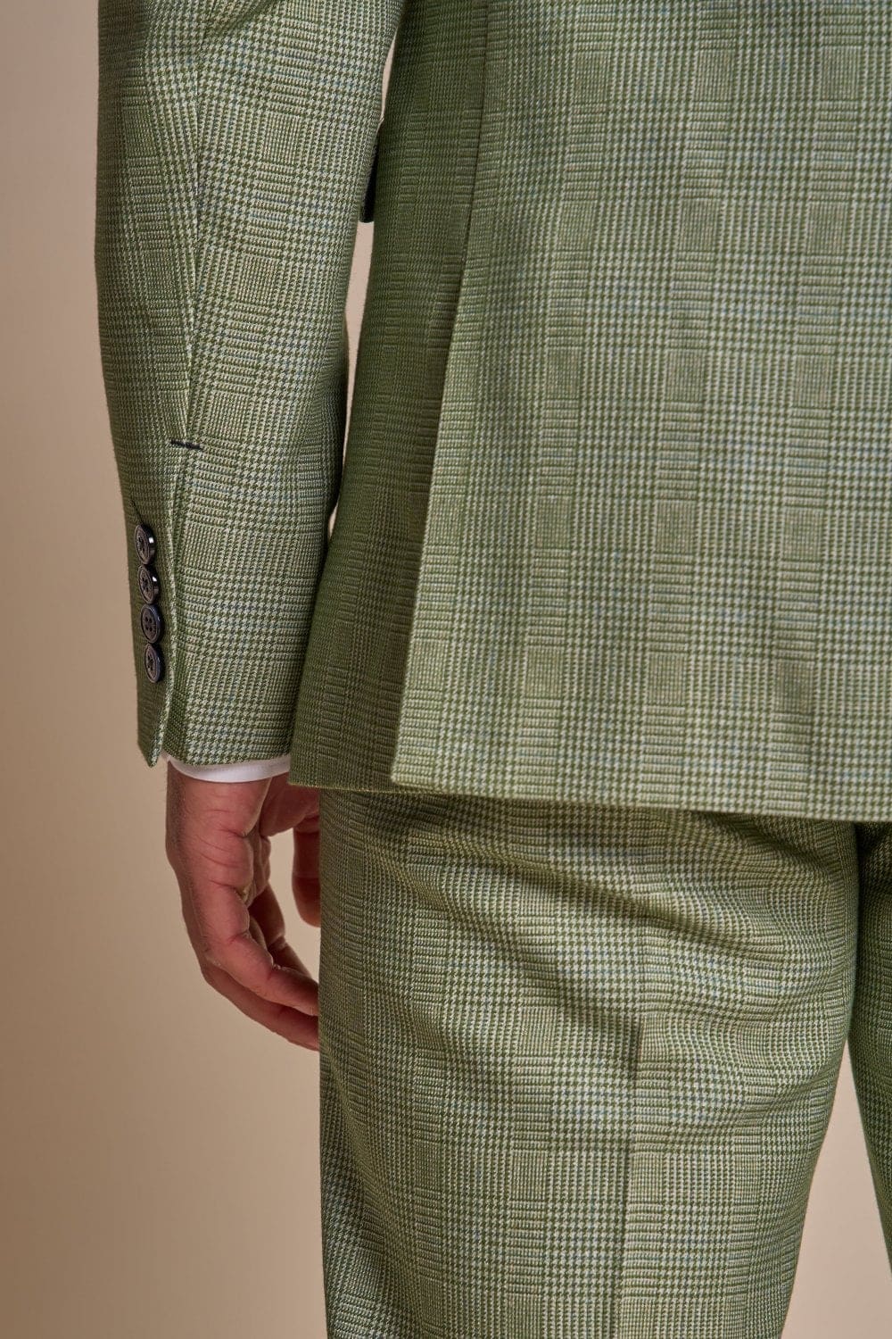 Cavani Caridi Men's Sage Tweed 3-Piece Suit | Premium Wool Blend Formal Wear for Weddings, Business Meetings & Special Occasions