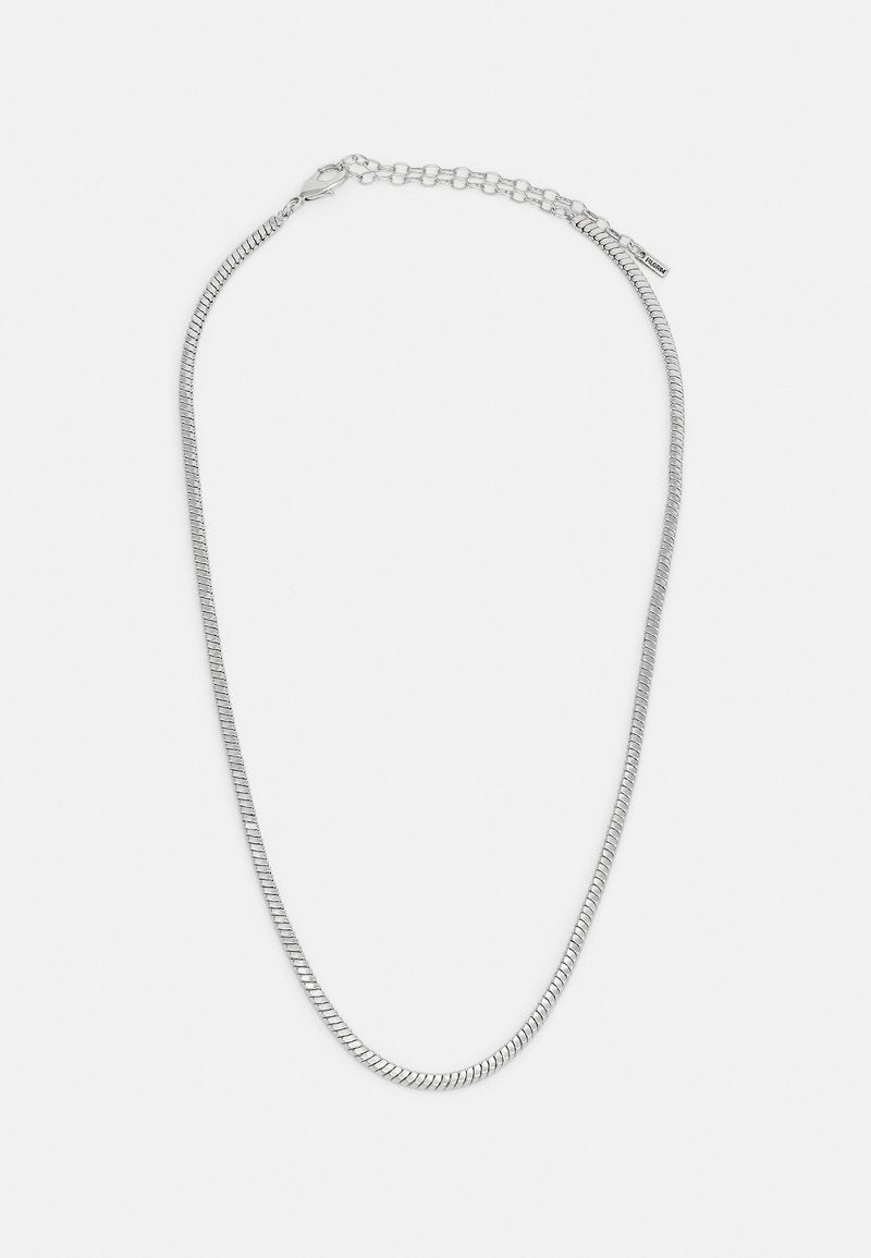 Dominique Flat Snake Silver Chain Recycled Necklace - Eco-Friendly Jewelry for Women, Dainty Layering Necklace for Everyday Wear, Gift for Her