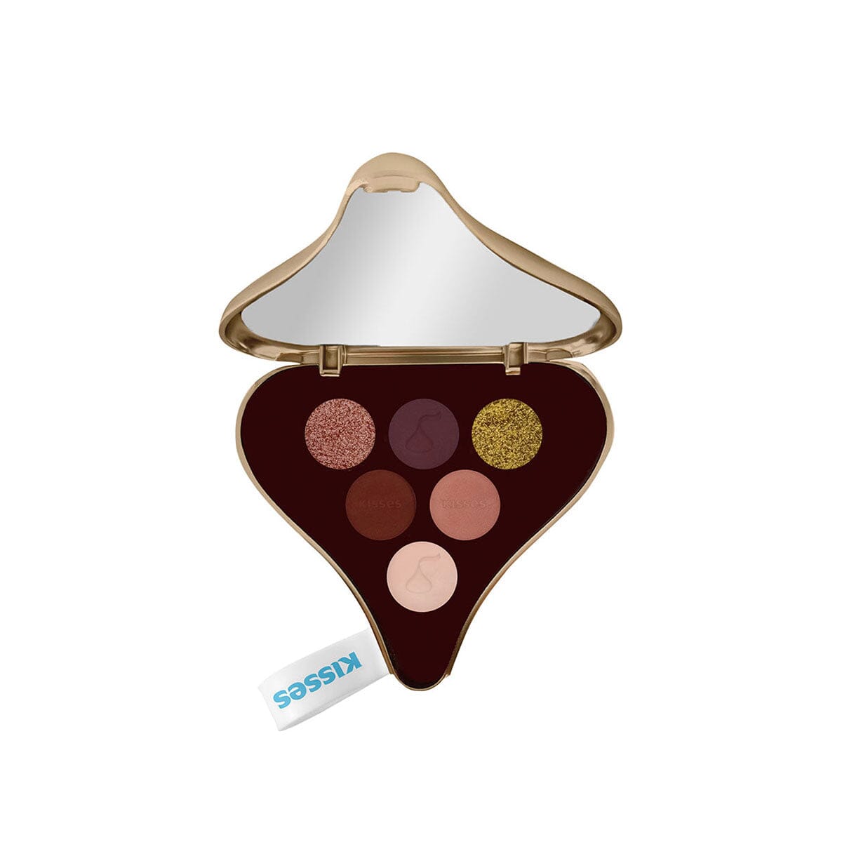Kisses 6-Color Eyeshadow Palette Almond Shades - Natural & Neutral Tones for Everyday Makeup, Party & Special Occasions