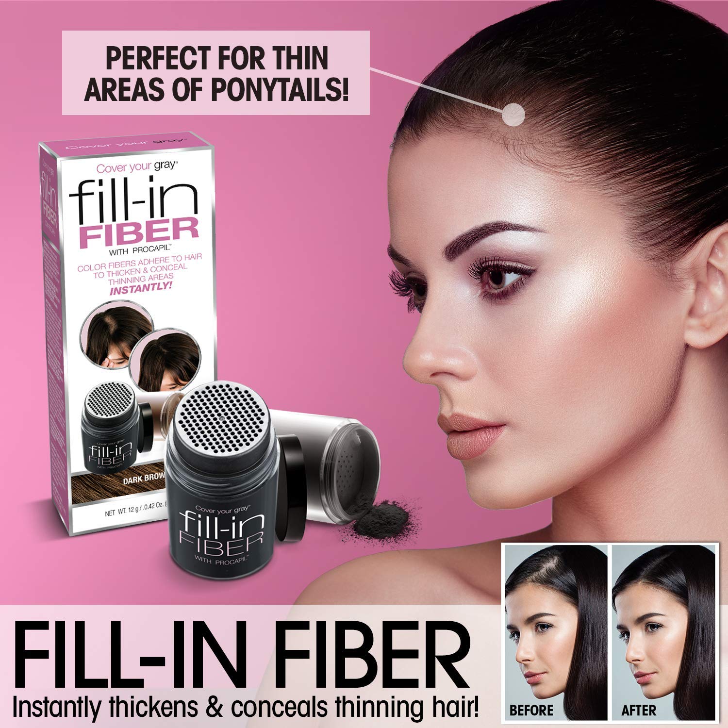 Best Gray Hair Cover Up Powder - Medium Brown for Natural-Looking Root Touch Up & Hairline Coverage - Perfect for Quick Fixes Between Salon Visits