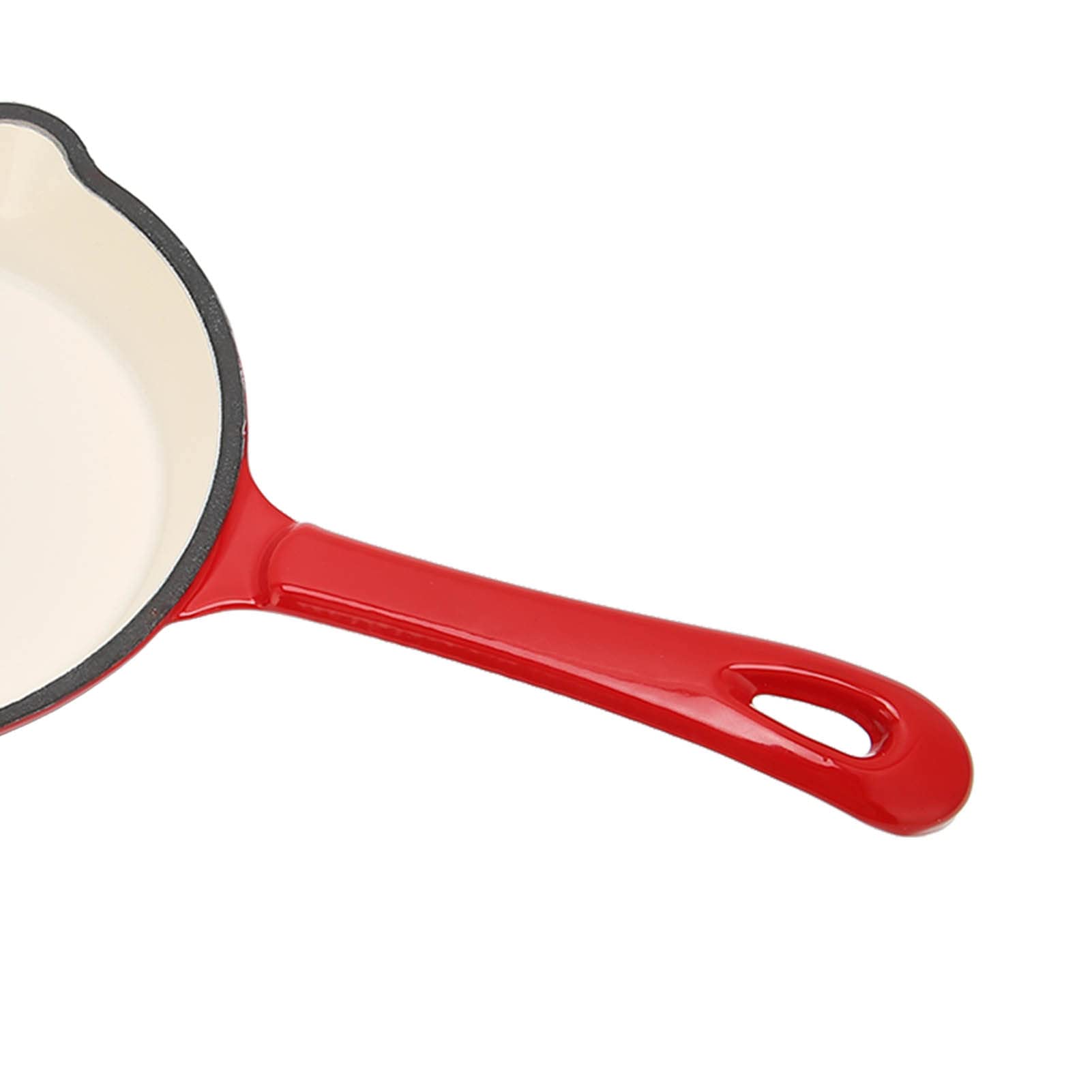 **Enameled Cast Iron Wok Pan - Double Non-Stick Coating, Pour Spout & Long Handle - Durable & Scratch-Resistant for Home Restaurant & Stir-Fry Cooking**