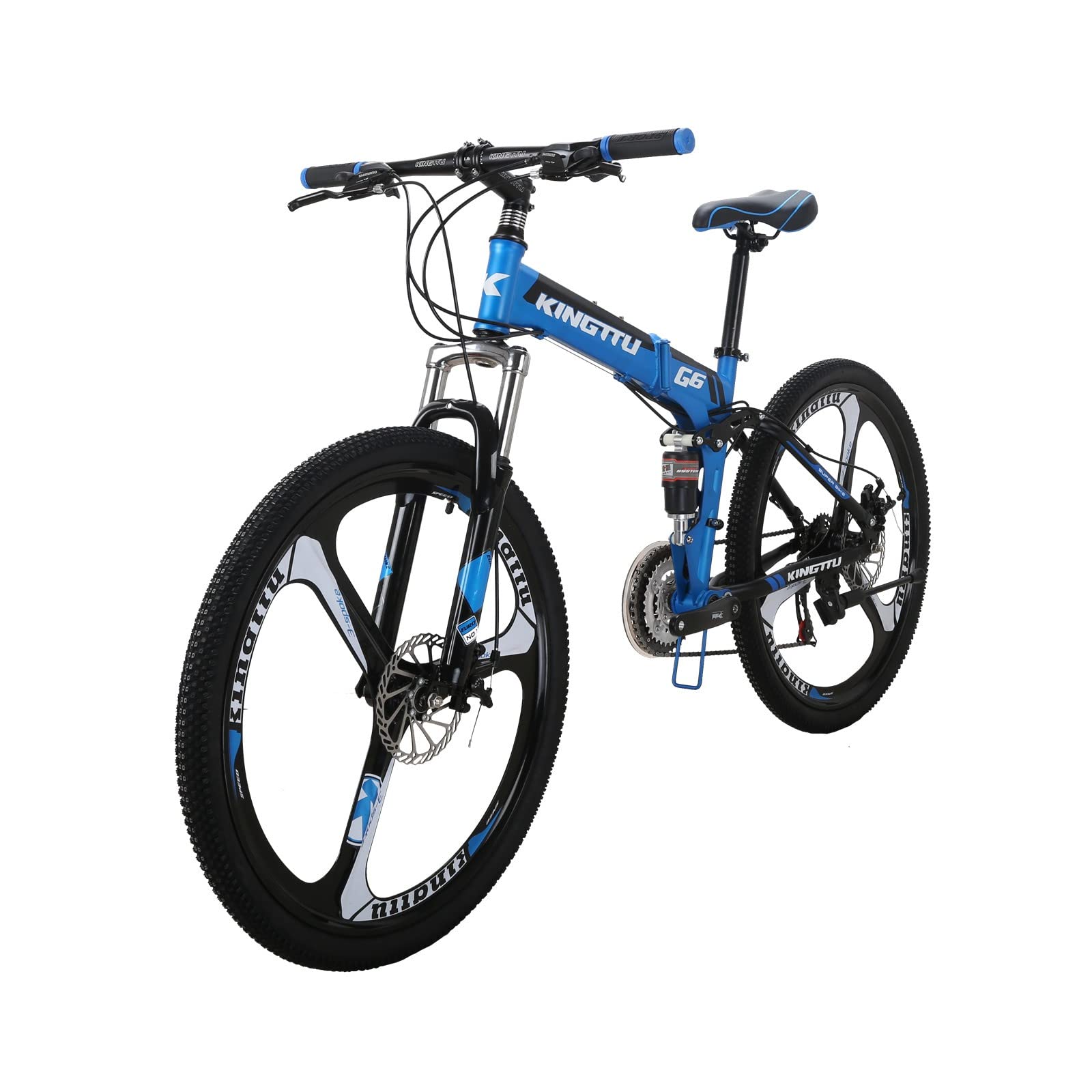 LZBIKE G6-26 26-Inch Folding Mountain Bike - 21-Speed Shimano Gears, 3-Spoke Alloy Wheels, Shock Absorption Frame for Trail Riding & Commuting | Perfect for Off-Road Adventures & Urban Cycling