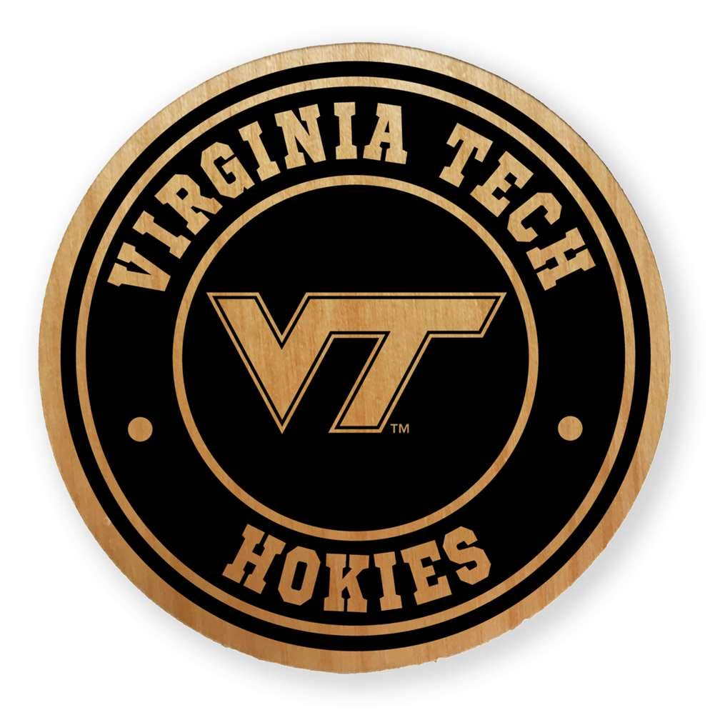 NCAA Alderwood Round Coasters Set of 4 - Premium Wooden Drink Coasters for Beer, Wine & Coffee - Perfect for Game Day, Home Bar & Office Decor