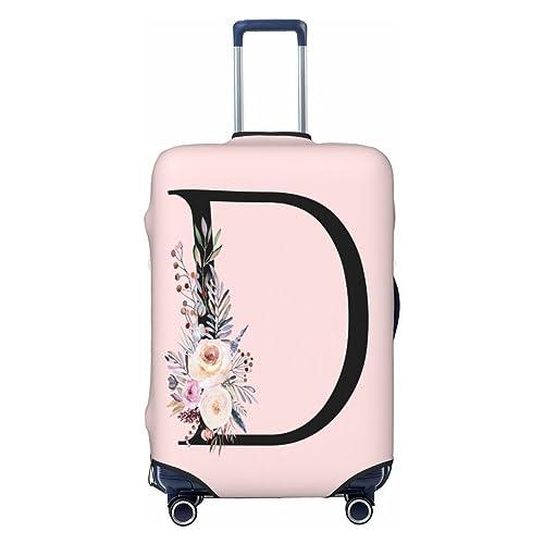 Black Letter D With Boho Floral Flowers Leaves