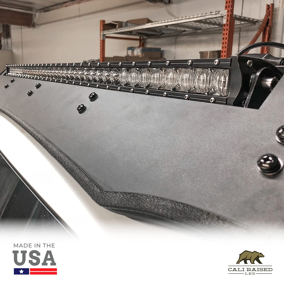 **Cali Raised LED 40-Inch Cut-Out Prinsu Roof Rack Slim LED Light Bar Mounting Brackets - Perfect for Off-Road Trucks & SUVs**
