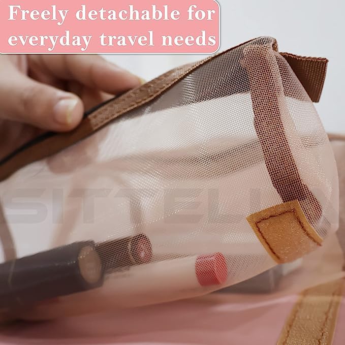 4-in-1 Foldable Hanging Travel Makeup Organizer Bag - Waterproof Cosmetic & Toiletry Storage Pouch for Women (Pink) | Perfect for Vacation, Business Trips & Daily Use