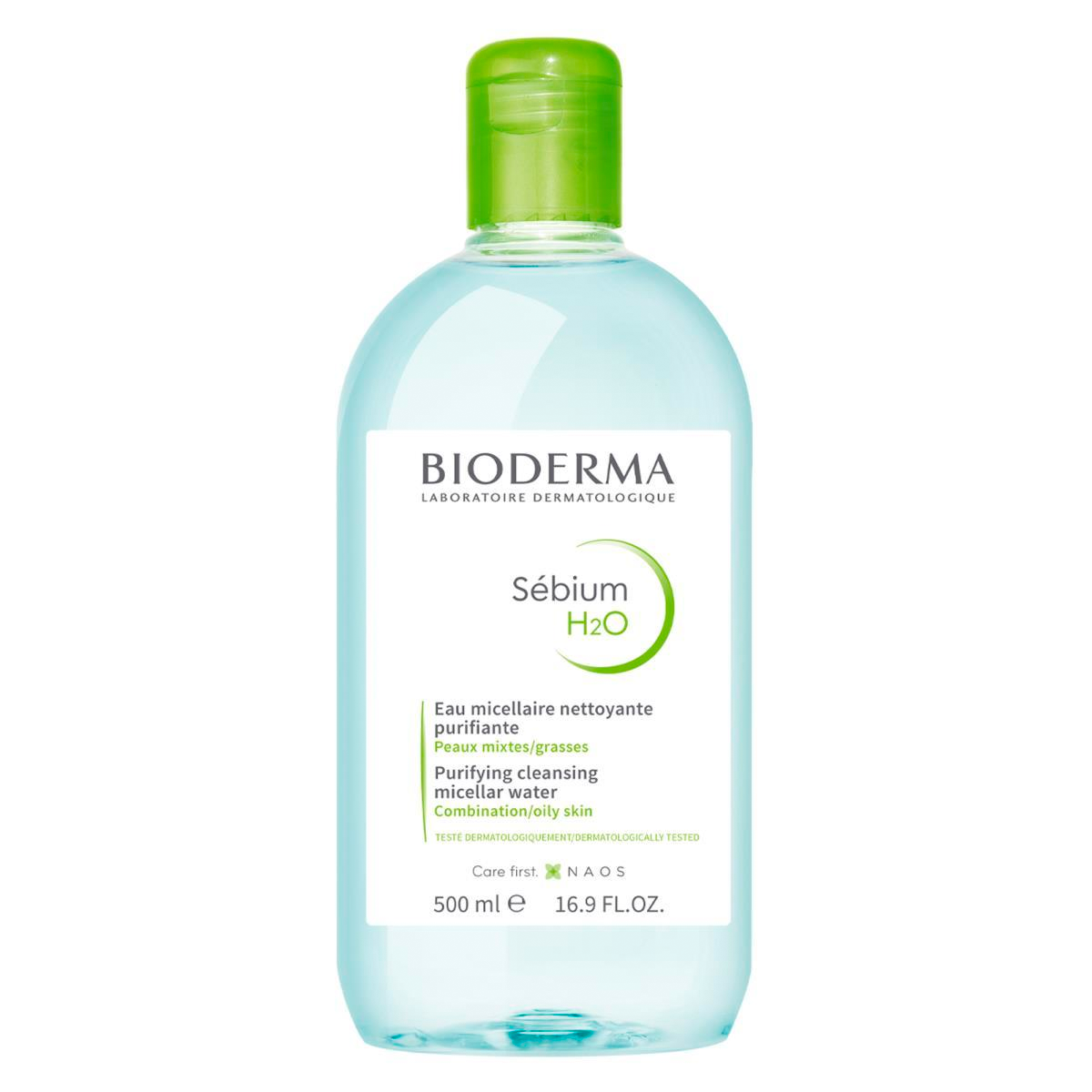 Sebium H2O 500ml - Micellar Cleansing Water for Oily & Sensitive Skin | Gentle Makeup Remover & Daily Facial Cleanser for Acne-Prone Skin | Dermatologist Recommended Skincare