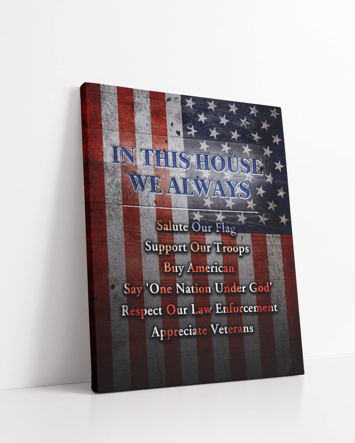 American Pride Wall Art - Patriotic Home Decor for Living Room, Office & Military Gifts - Ready to Hang 32x40 Canvas - Perfect for Veterans Day, 4th of July & Patriotic Holidays