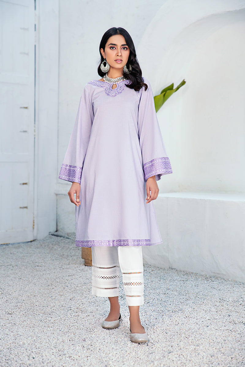 Lavender Fuzz Embellished Shirt - Elegant Floral Blouse for Women | Perfect for Casual Outings, Office Wear & Special Occasions