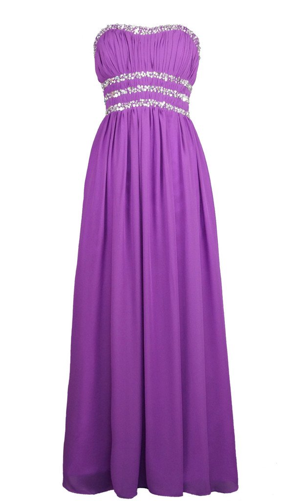 RohmBridal Women's Strapless Chiffon Bridesmaid Dress - Elegant Prom Gown for Weddings, Parties & Special Occasions