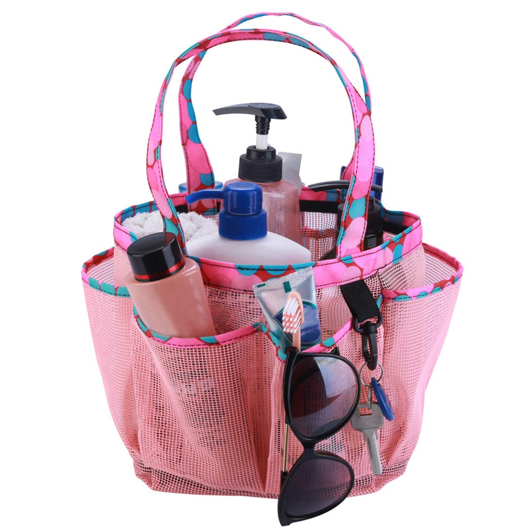 FunPa Shower Caddy Bag - Waterproof Mesh Tote with Multiple Pockets for Bathroom Organization | Portable Hanging Storage for Shampoo, Soap & Toiletries | Perfect for Travel, Camping & Dorm Showers