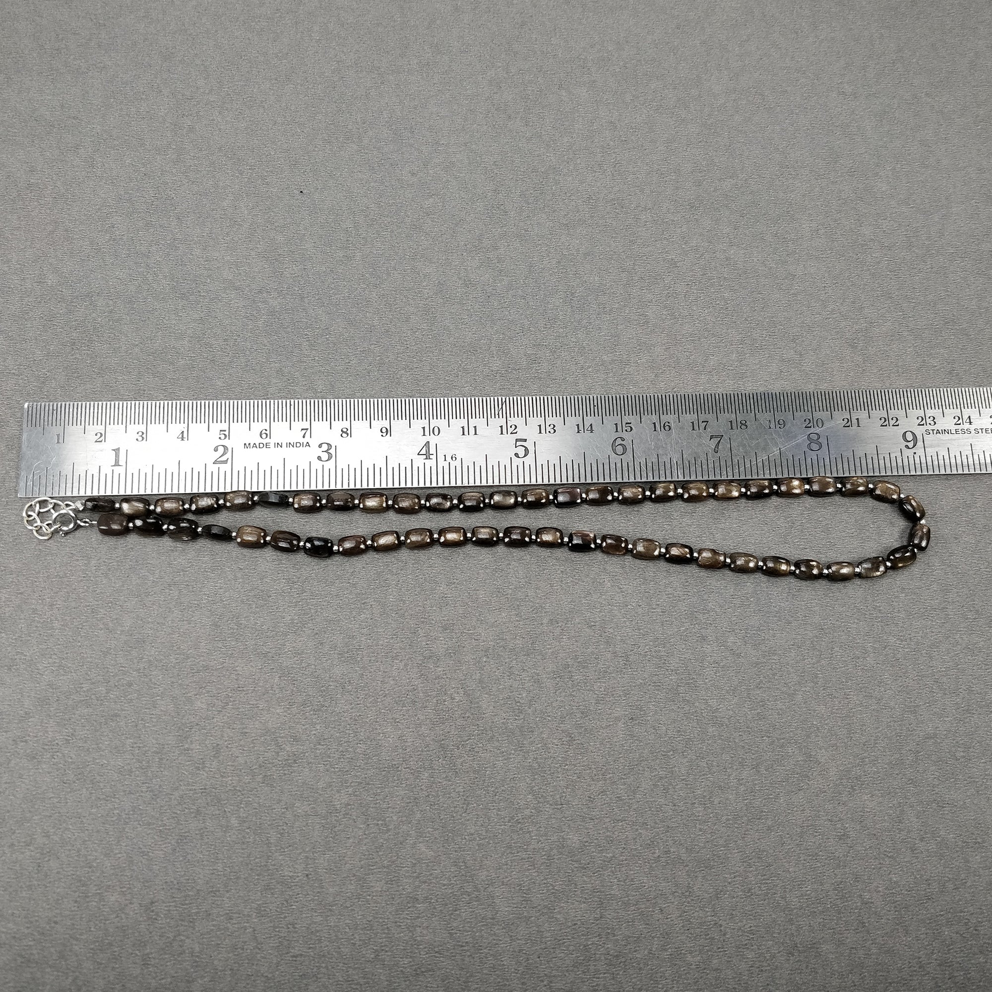 Natural Untreated Golden Brown Chocolate Sapphire Gemstone Necklace - 95.55cts Cushion Cut 925 Sterling Silver Jewelry (7x5mm, 18