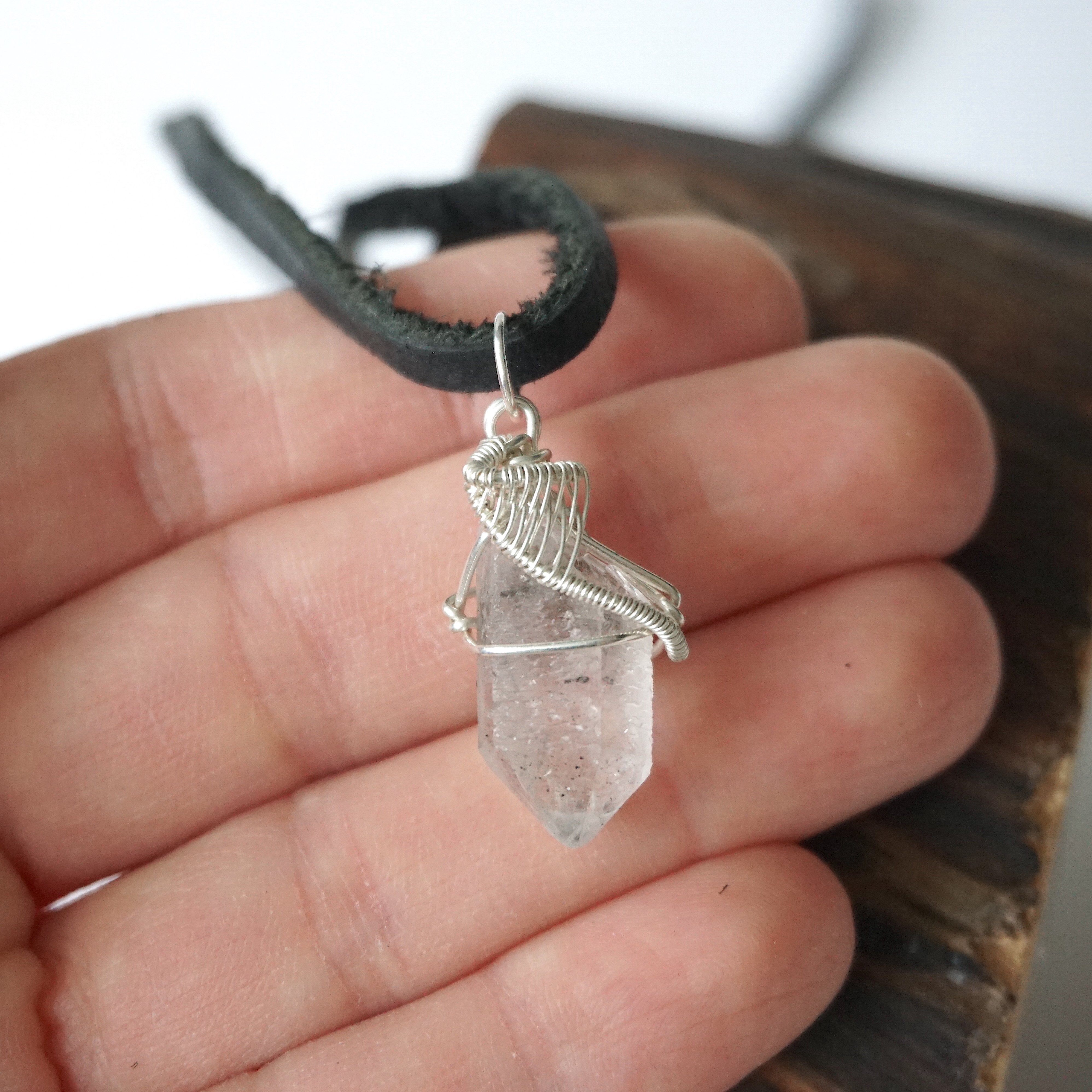 Men's Herkimer Diamond Pendant in Sterling Silver - Elegant Necklace for Gifts, Weddings & Special Occasions