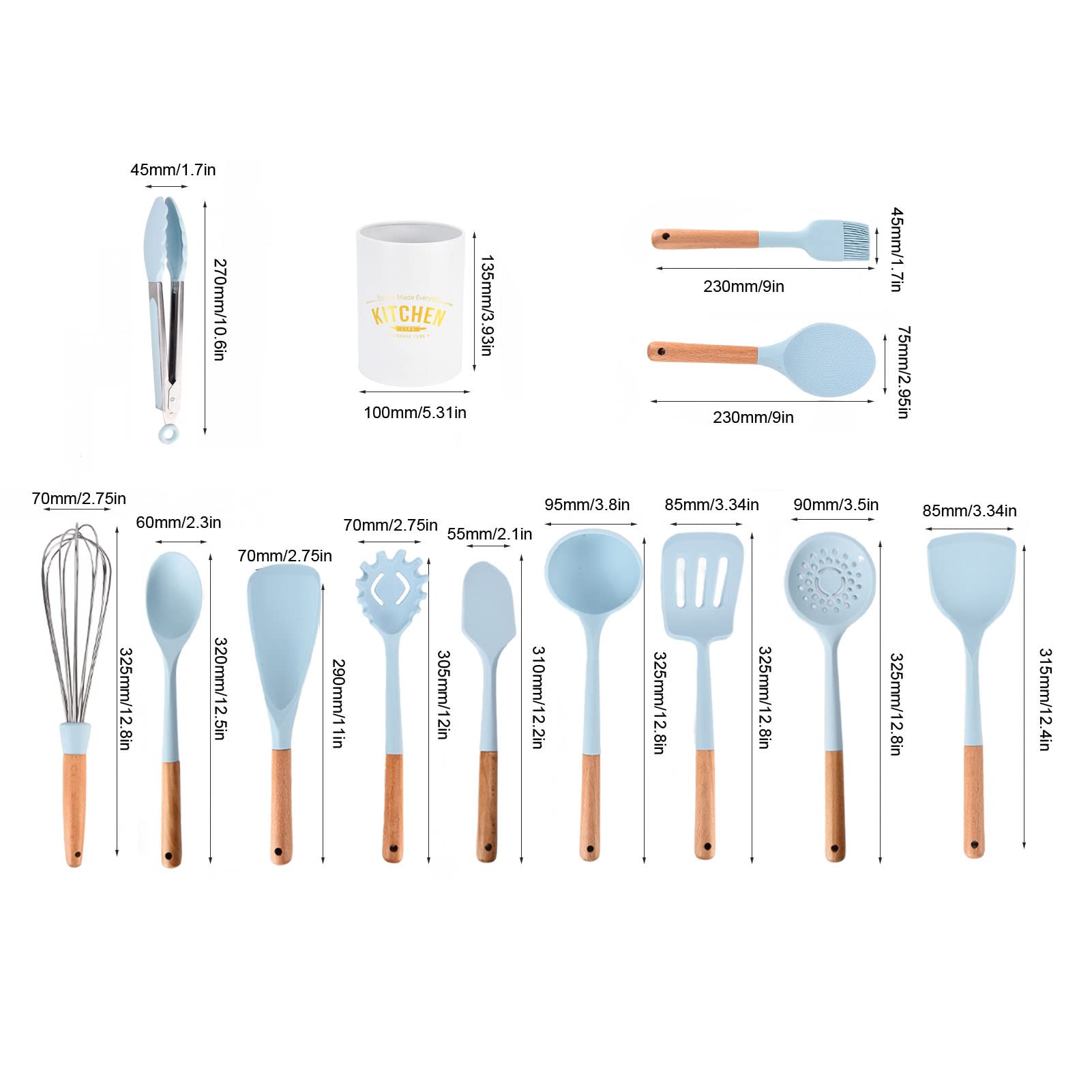 Premium Silicone Kitchen Utensil Set - Non-Slip Heat-Resistant Cooking Spoon & Spatula for Restaurants & Home Chefs - Perfect for Baking, Frying & Everyday Cooking