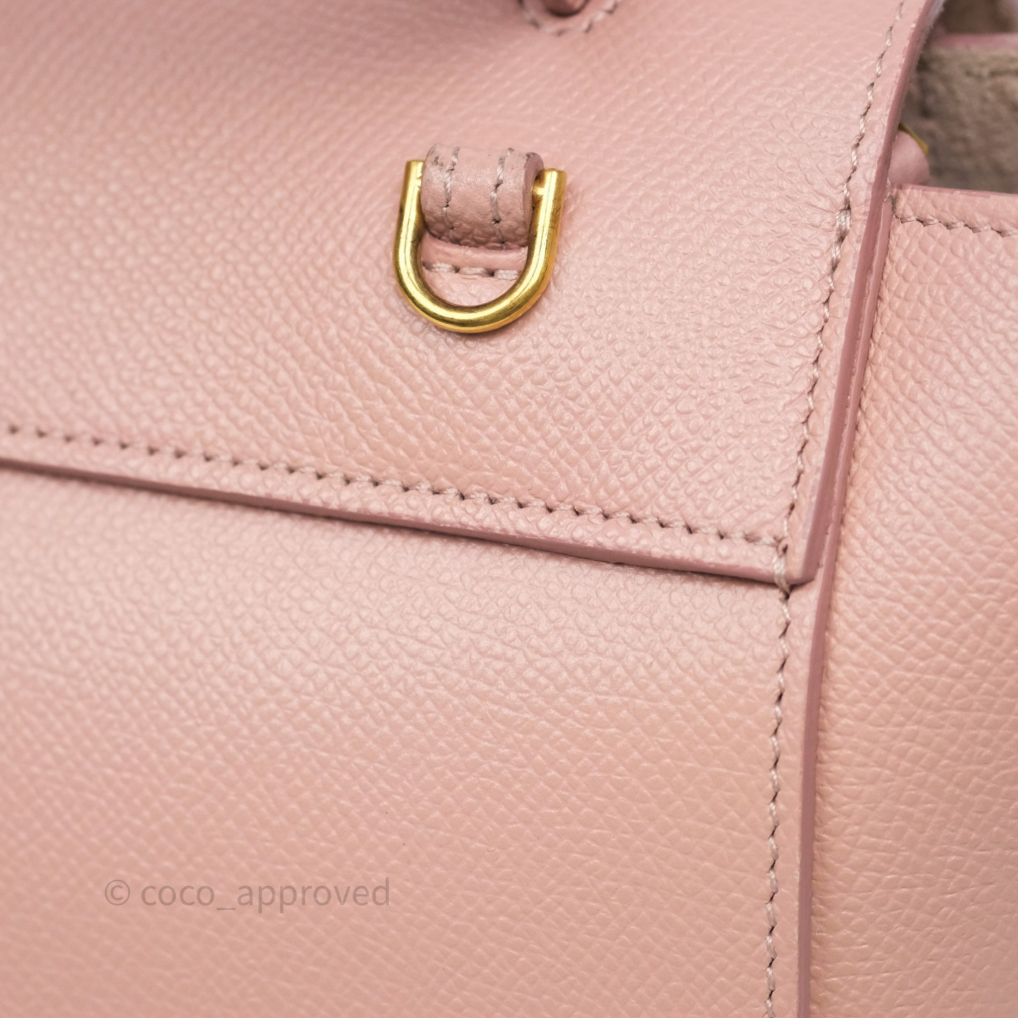 Celine Nano Belt Bag in Vintage Pink - Genuine Grained Calfskin Leather with Gold Hardware | Perfect for Everyday Use, Work & Special Occasions
