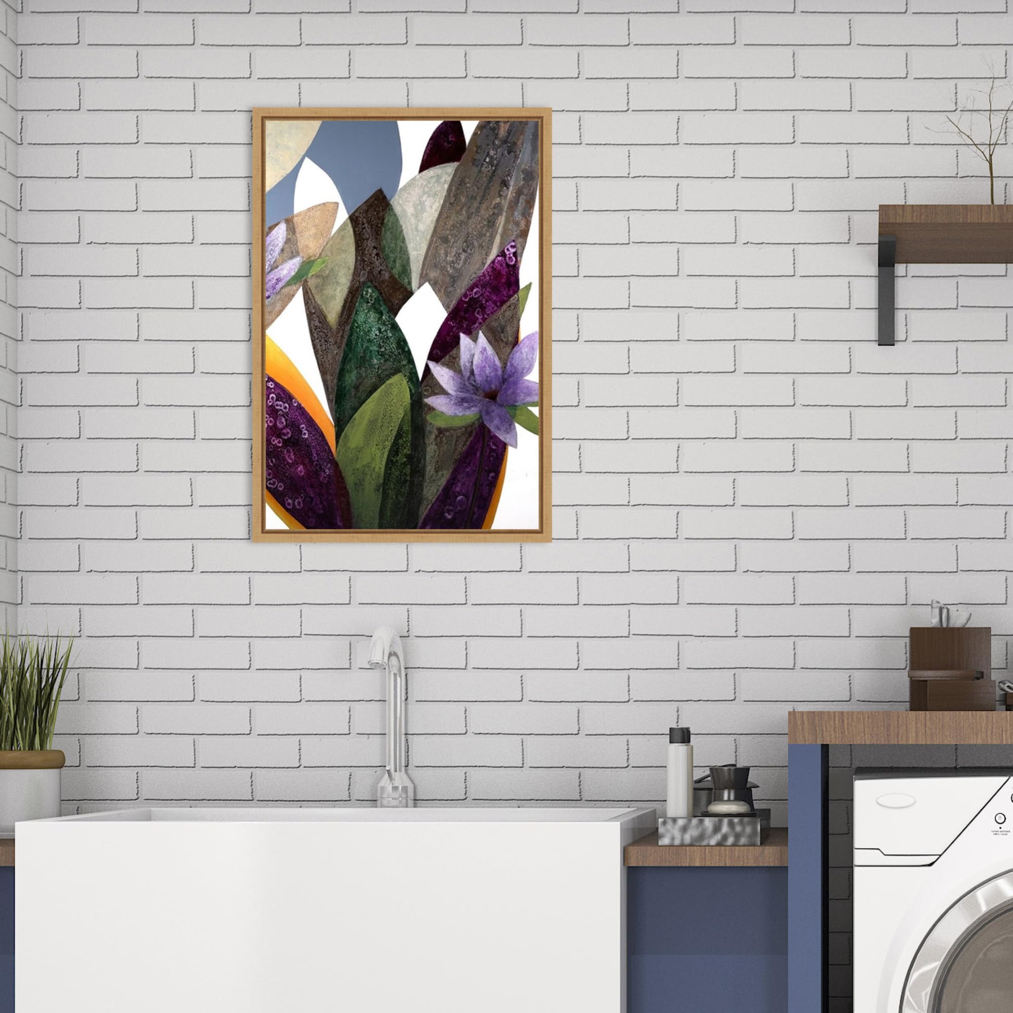 Amanti Art Framed Canvas Wall Art - 23x16 Jardin Eterno 4 Floral Painting by Daniela Fedele | Modern Abstract Framed Wall Decor | Ready-to-Hang Canvas Artwork for Living Room, Bedroom, Bathroom & Office | Perfect Gift for Housewarming & Home Decoration
