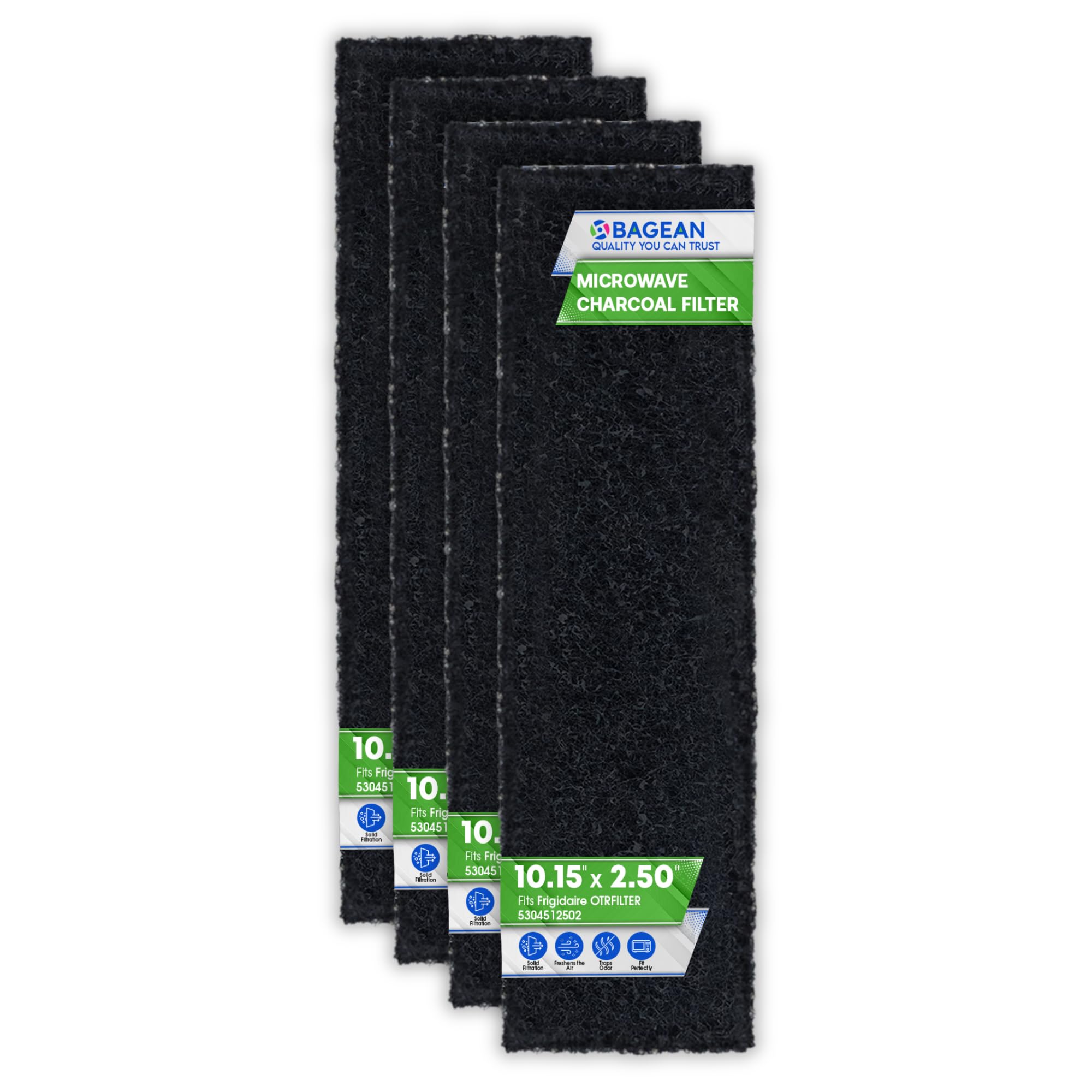PureAir 10.15” x 2.5” Microwave Charcoal Filter Replacement for Frigidaire & Kenmore OTR Microwaves - Carbon Oven Vent Filter Eliminates Kitchen Odors - Perfect for Cooking, Baking, and Eliminating Smoke Odors in Your Home