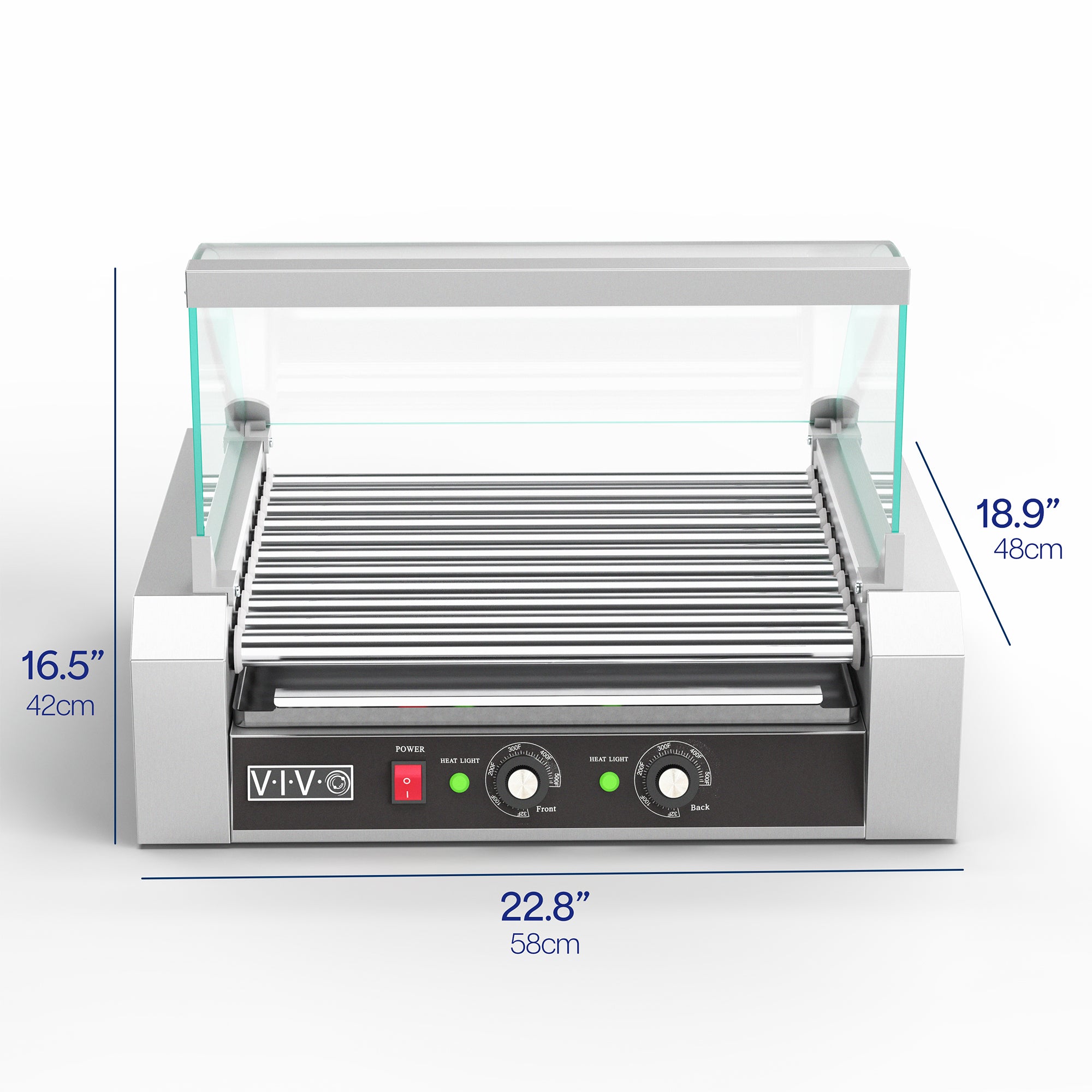 Commercial Electric Hot Dog Machine with Stainless Steel Sanitation Hood - Perfect for Restaurants, Food Trucks, and Outdoor Events