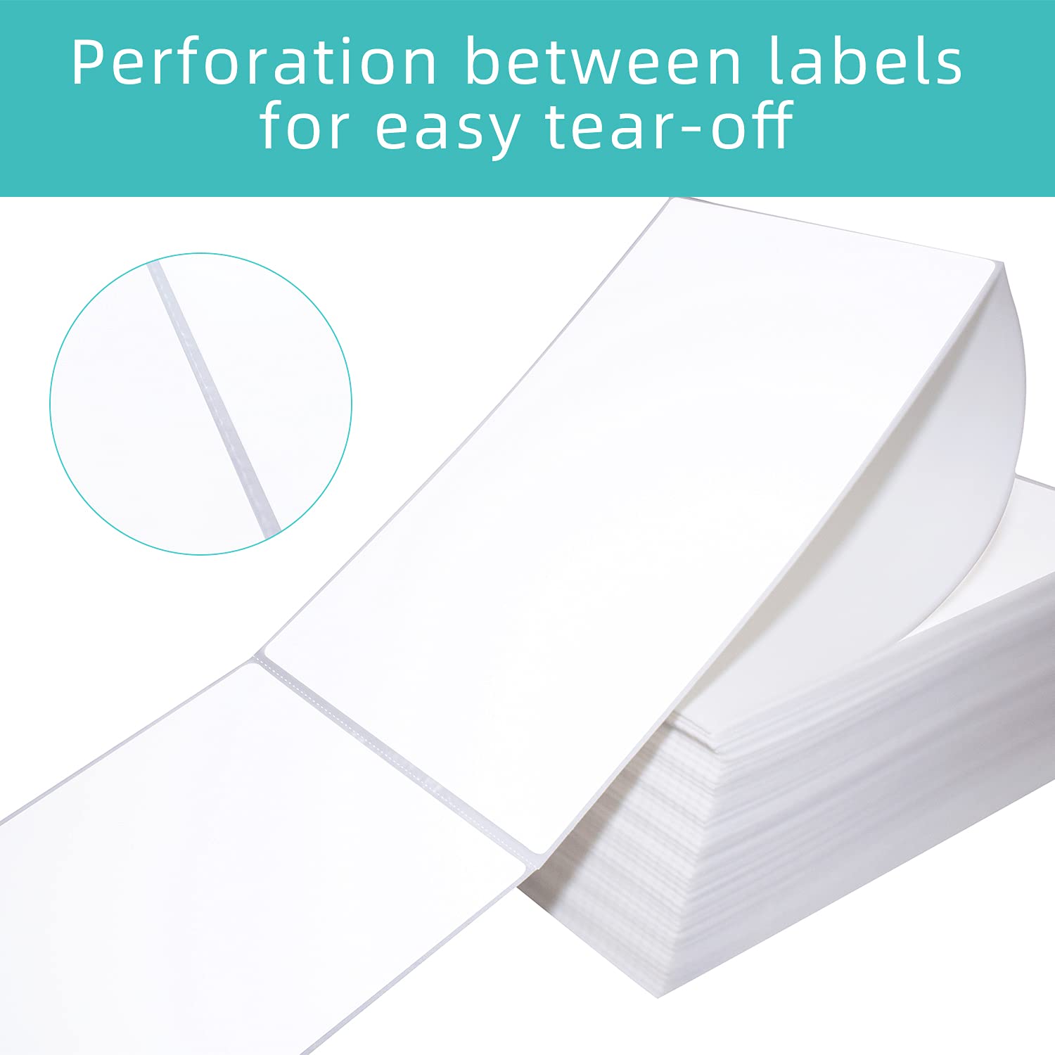 4x6 Direct Thermal Shipping Labels - 500 Fanfold Perforated Labels for Zebra, Rollo, MUNBYN & iDRPT Printers | MPRT Compatible Thermal Stickers for E-commerce, Logistics & Package Shipping