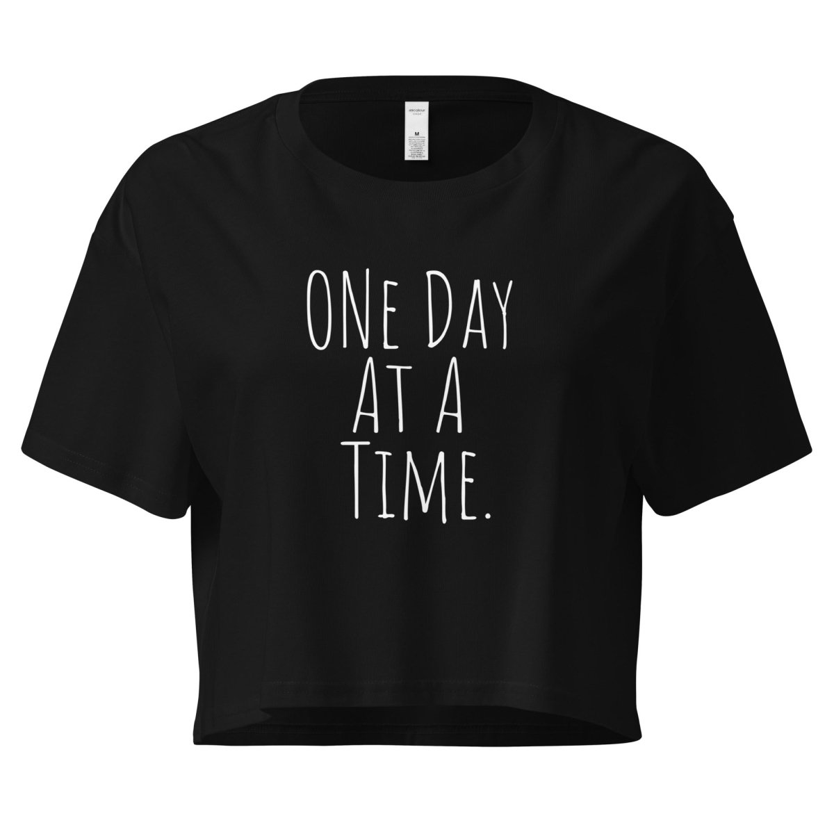 ONE DAY AT A TIME - Women's Short Sleeve Crop Top | Casual Summer Fashion | Perfect for Yoga, Beach & Everyday Wear
