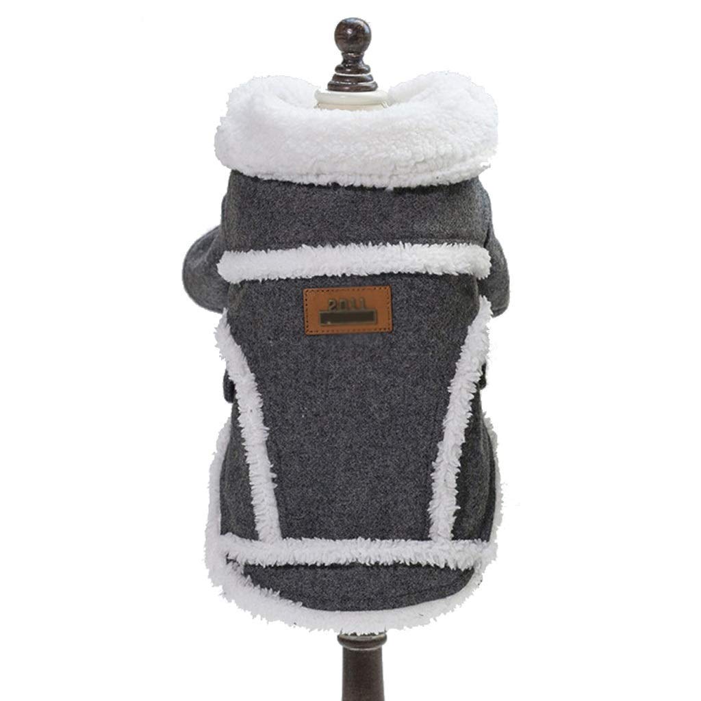 Warm Fleece Dog Coat for Small Breeds - Chihuahua, Pug & French Bulldog Winter Jacket | Soft Pet Clothing for Autumn & Winter (Gray, Size X-C) - Perfect for Outdoor Walks, Cold Weather Protection & Indoor Comfort