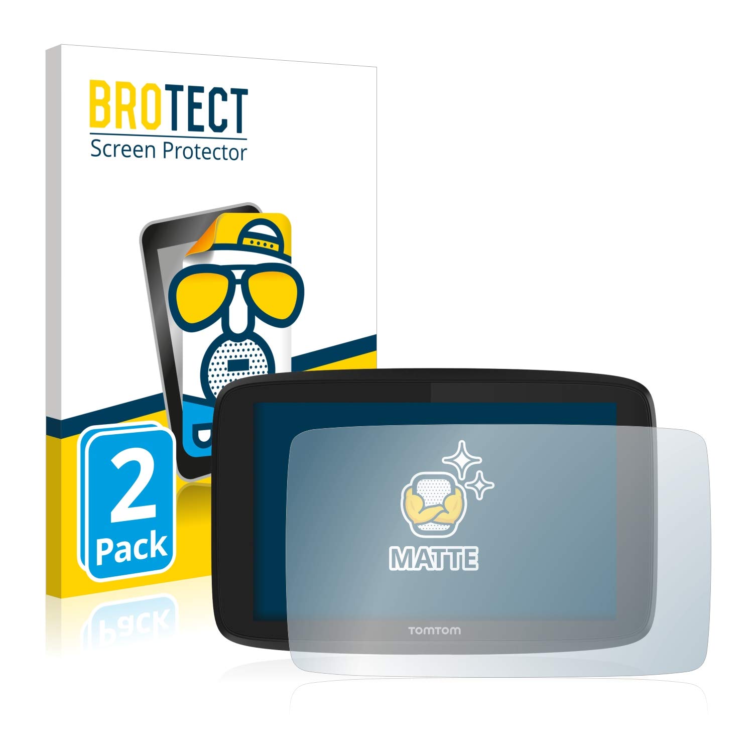 Brotect Anti-Glare Matte Screen Protector for TomTom Go Professional 620 GPS - 2 Pack, Anti-Fingerprint Protection Film - Perfect for Outdoor Navigation & Driving Visibility