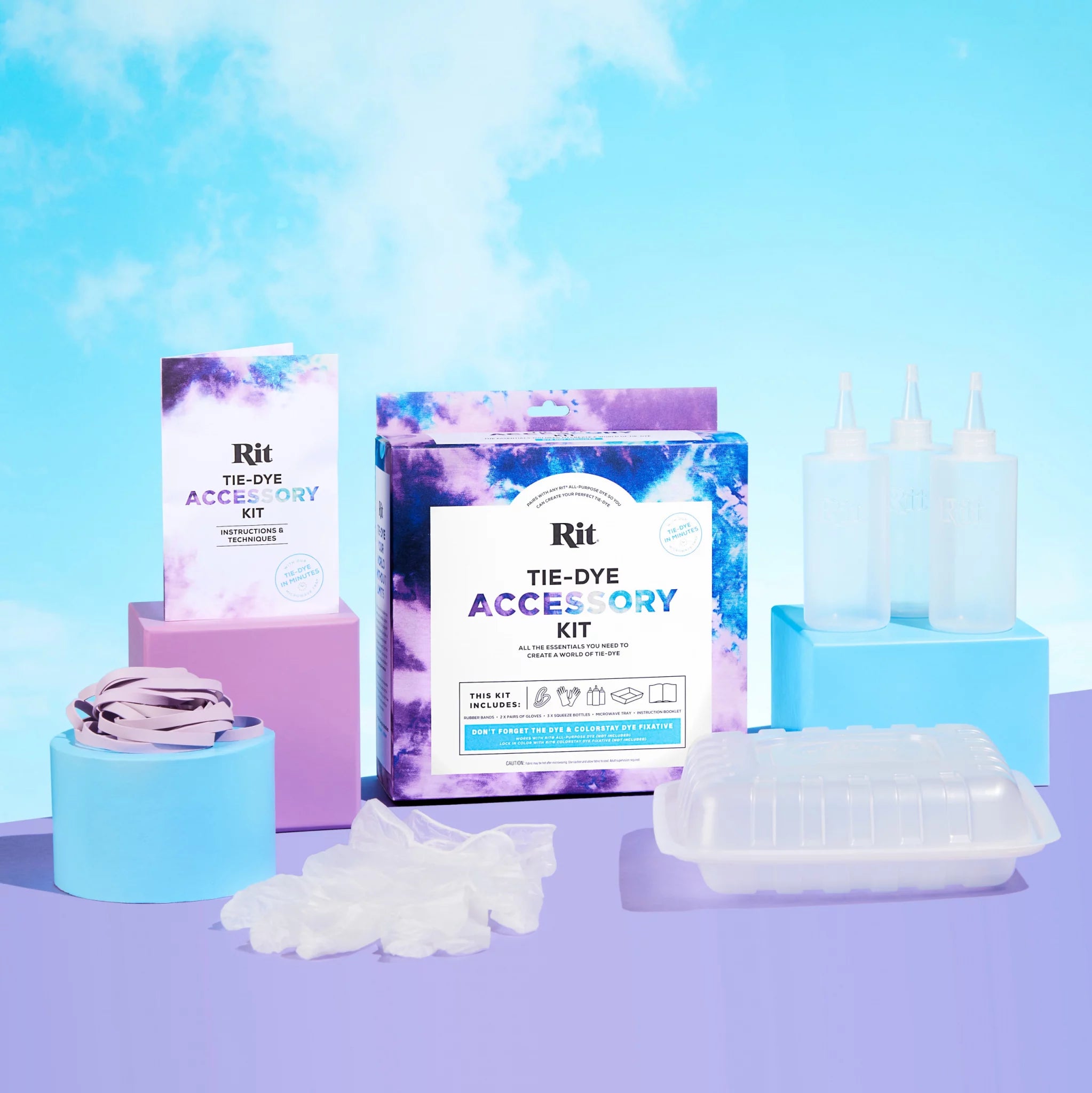 RIT Tie Dye Kit for T-Shirts, Fabric & Clothes - DIY Craft Supplies for Kids & Adults (Dye Not Included) - Perfect for Parties, Summer Camp & Creative Projects
