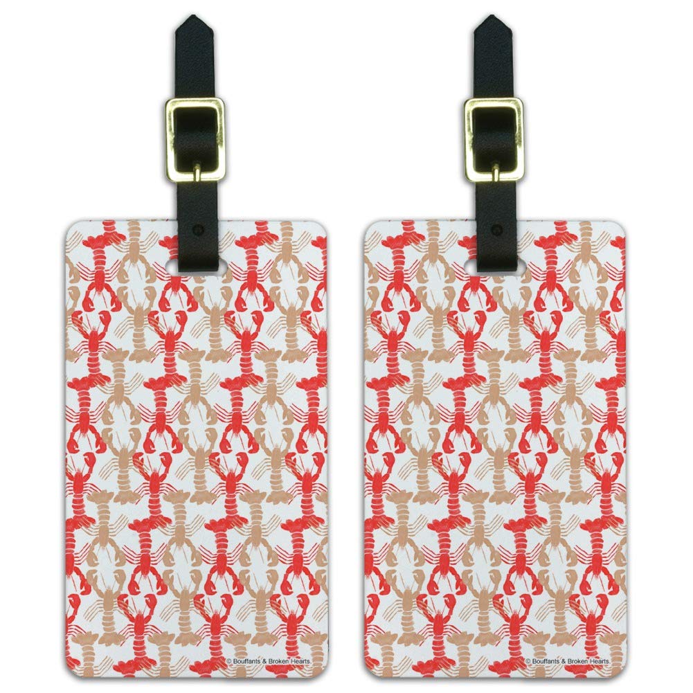 Lobster Fun Luggage ID Tags - Set of 2 Waterproof Suitcase Tags for Carry-On Bags - Perfect for Travel, Vacation & Airport Identification