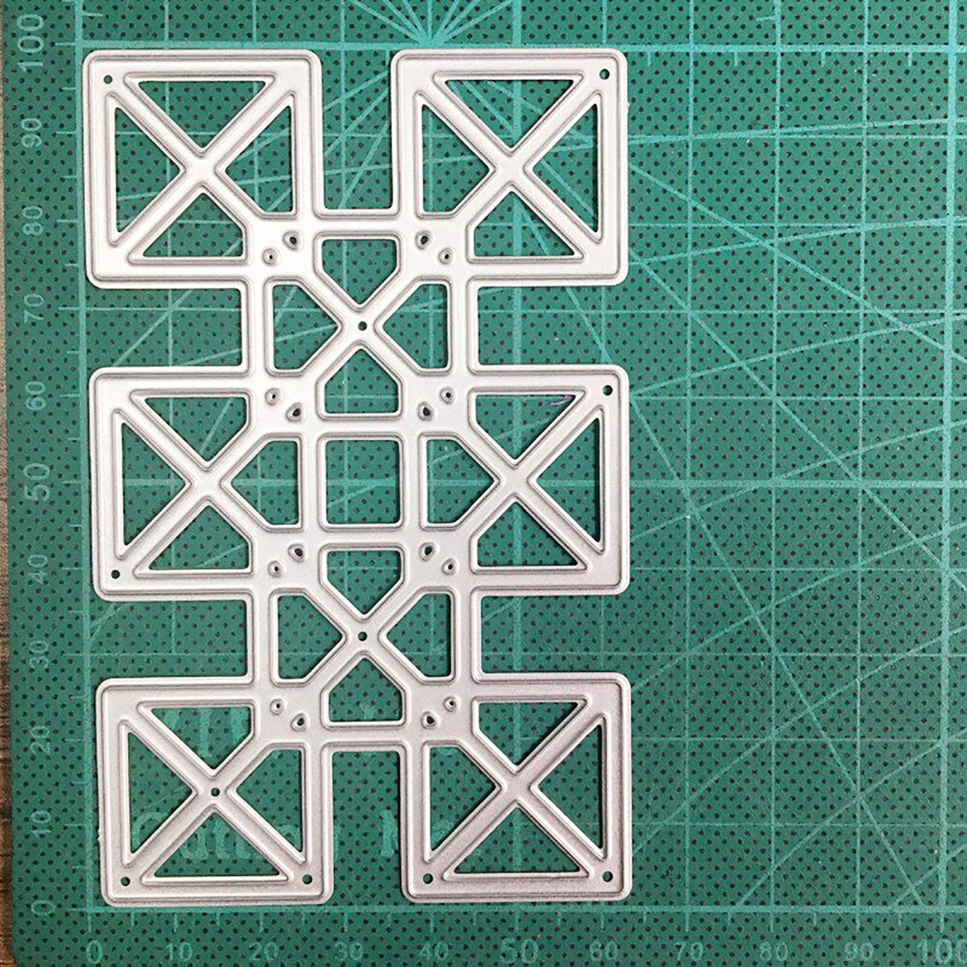 Premium Metal Craft Dies Set - Grid Background Frame Cutting Dies for Scrapbooking, Card Making & DIY Decor | Sharp Blade Punch Stencils & Knife Molds | Perfect for Paper Crafts, Journals & Home Decor Projects